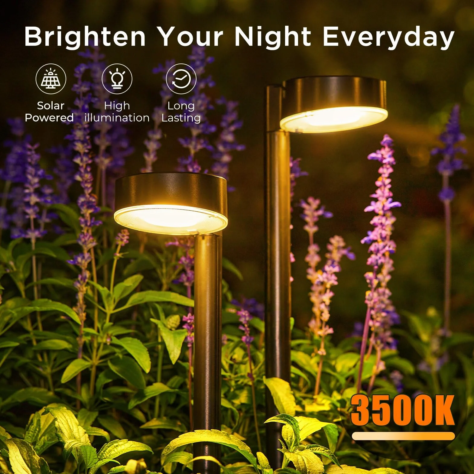 BUCASA Lampy solarne ogrodowe IP65 6x12 LED na zewnątrz