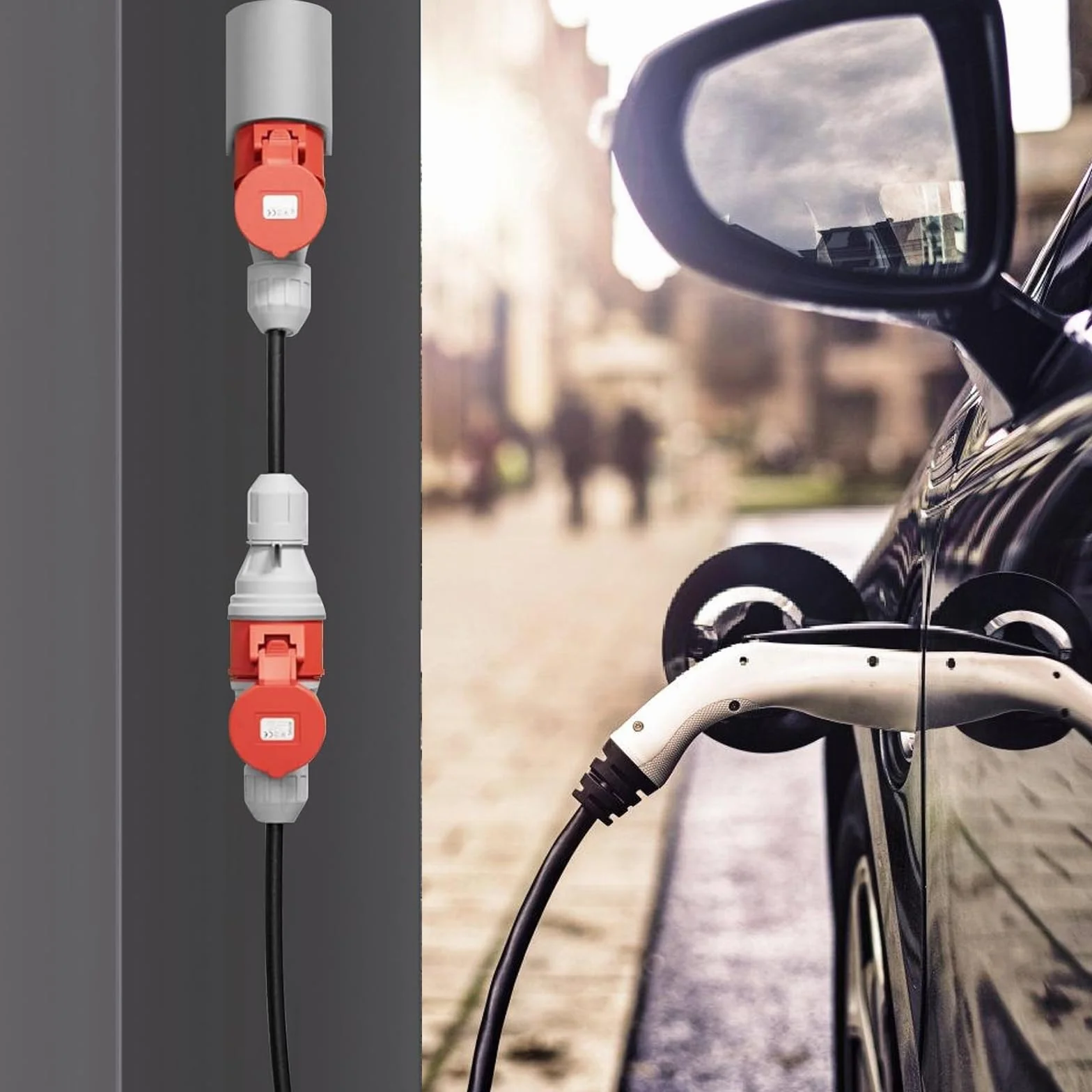Adapter CEE 32A na 16A 5-biegunowy 400V IP44 50cm rozdzielacz prądu