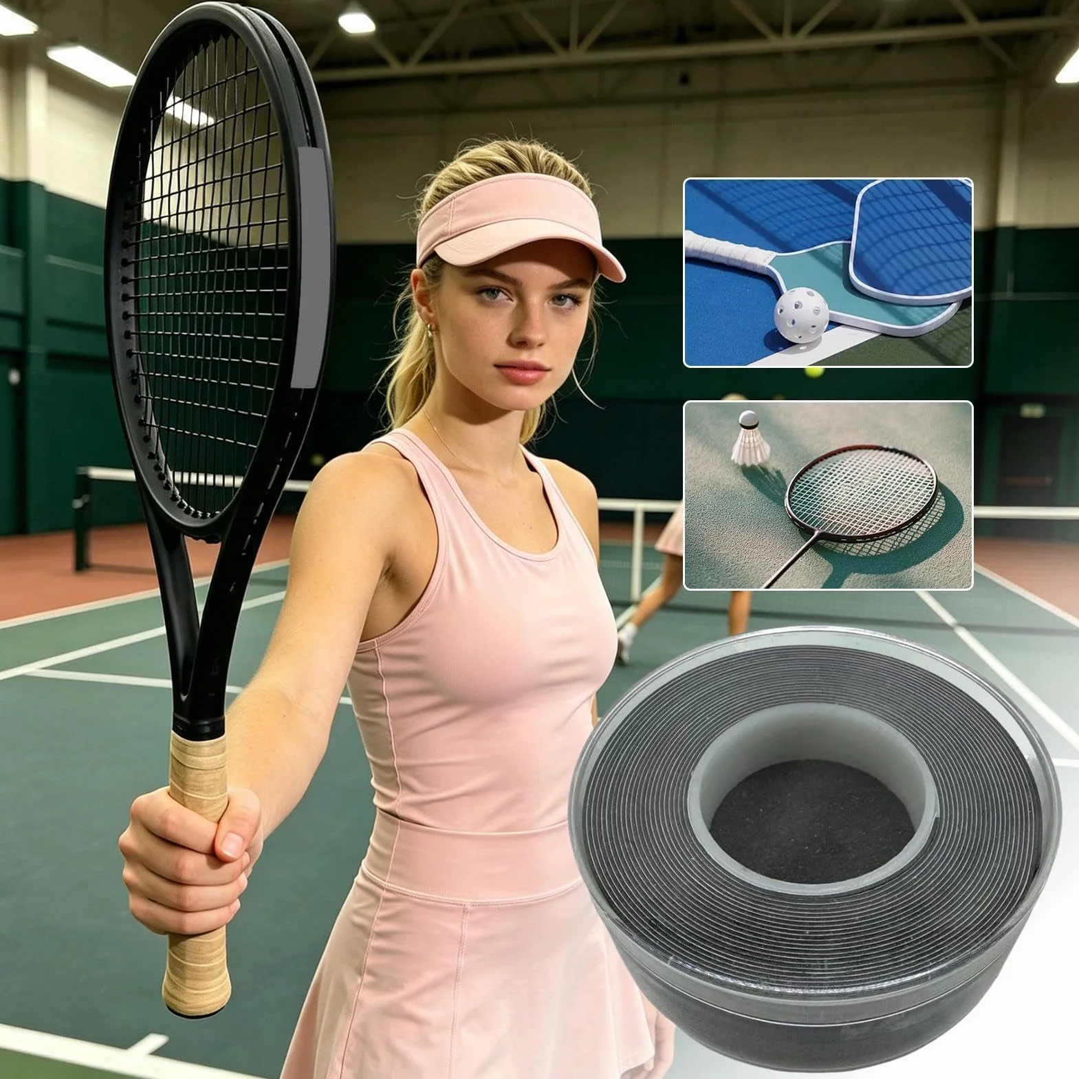 Squash Racket Weighted Tape, Cuttable Thin Tungsten Adhesive, Balance Adjustment Strip, Professional Sport Tool, Tennis, Pickleball, Paddle Customization