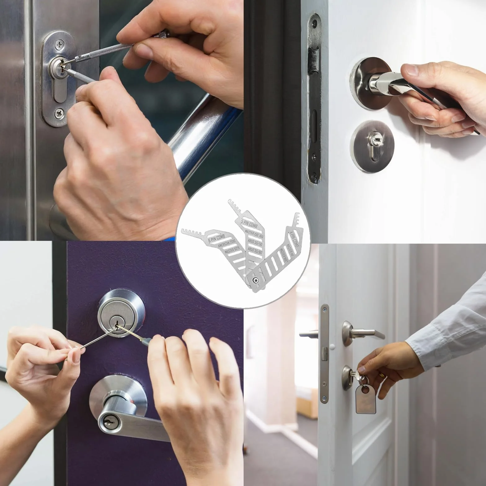 Lockpicking uniwersalny zestaw narzędzi, zestaw narzędzi blokujących, idealny dla miłośników kowali i początkujących, do większości drzwi pokoju, profesjonalnego ślusarza