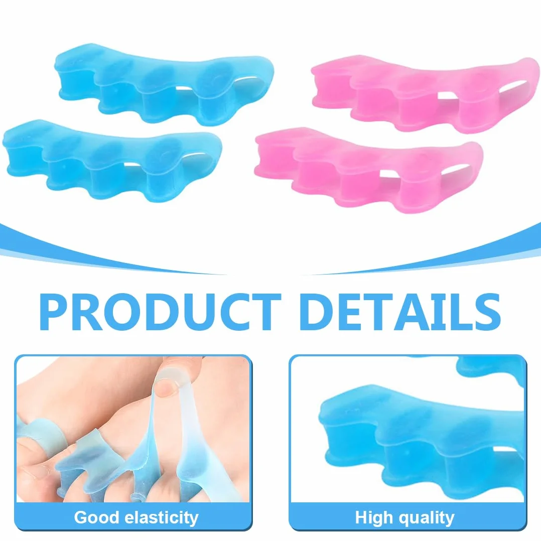 Żelowe separatory palców do stóp Hallux Valgus Hammertoe 4 pary