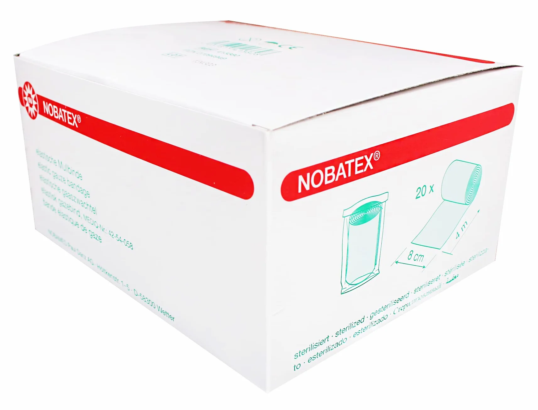 Nobatex elastyczne bandaże z gazy 4 m x 8 cm, 20 sztuk