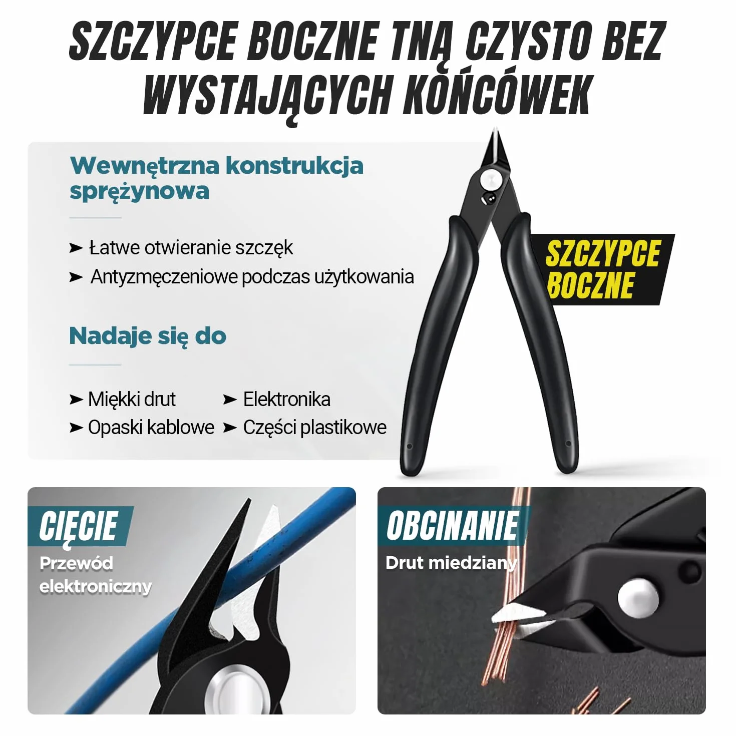 AMPCOM Zestaw narzędzi do zaciskania Ethernet 10 w 1, zestaw sieciowy RJ45/RJ11 z testerem RJ45 do złączy Cat6/5e, zawiera 110 narzędzi do dziurkowania i ściągacza przewodów