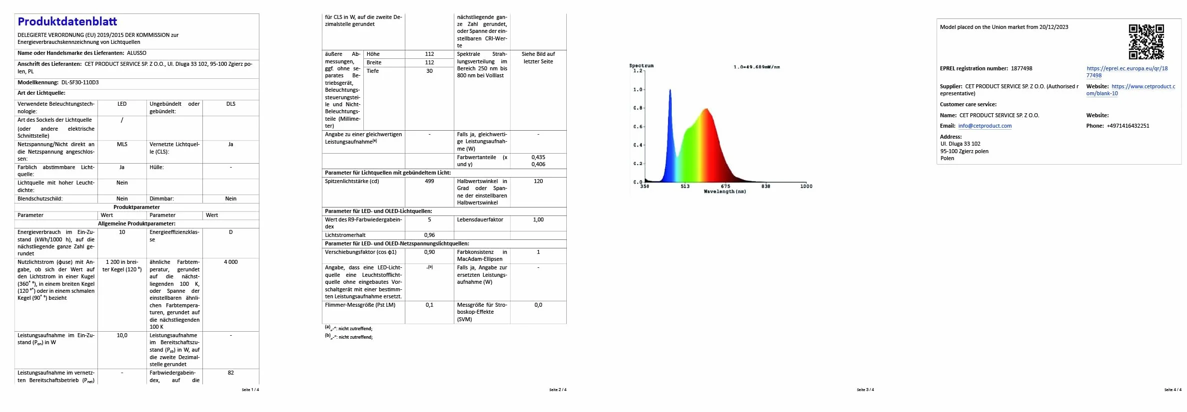 ALUSSO LIGHTING Reflektor punktowy LED do zabudowy, 230 V, możliwość ściemniania, 10 W, 1050 lm, wysoka jasność, ciepła biel, neutralna biel, zimna biel, ultra płaska lampa sufitowa IP44, do łazienki