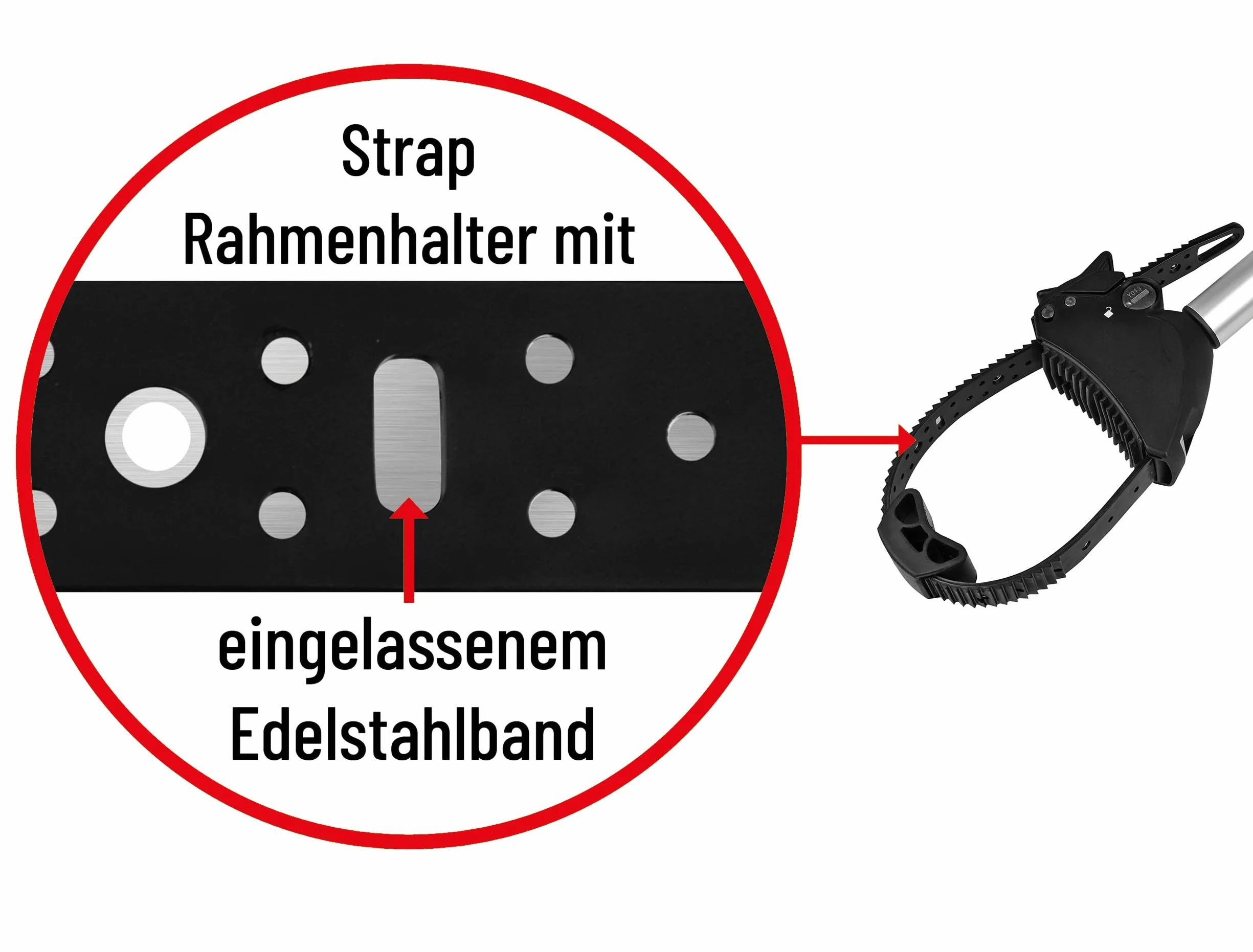 Bullwing Uchwyt na ramę krótki, Ø 25 + 30 mm, do bagażnika rowerowego ebike – bezpieczne i elastyczne mocowanie, regulowany