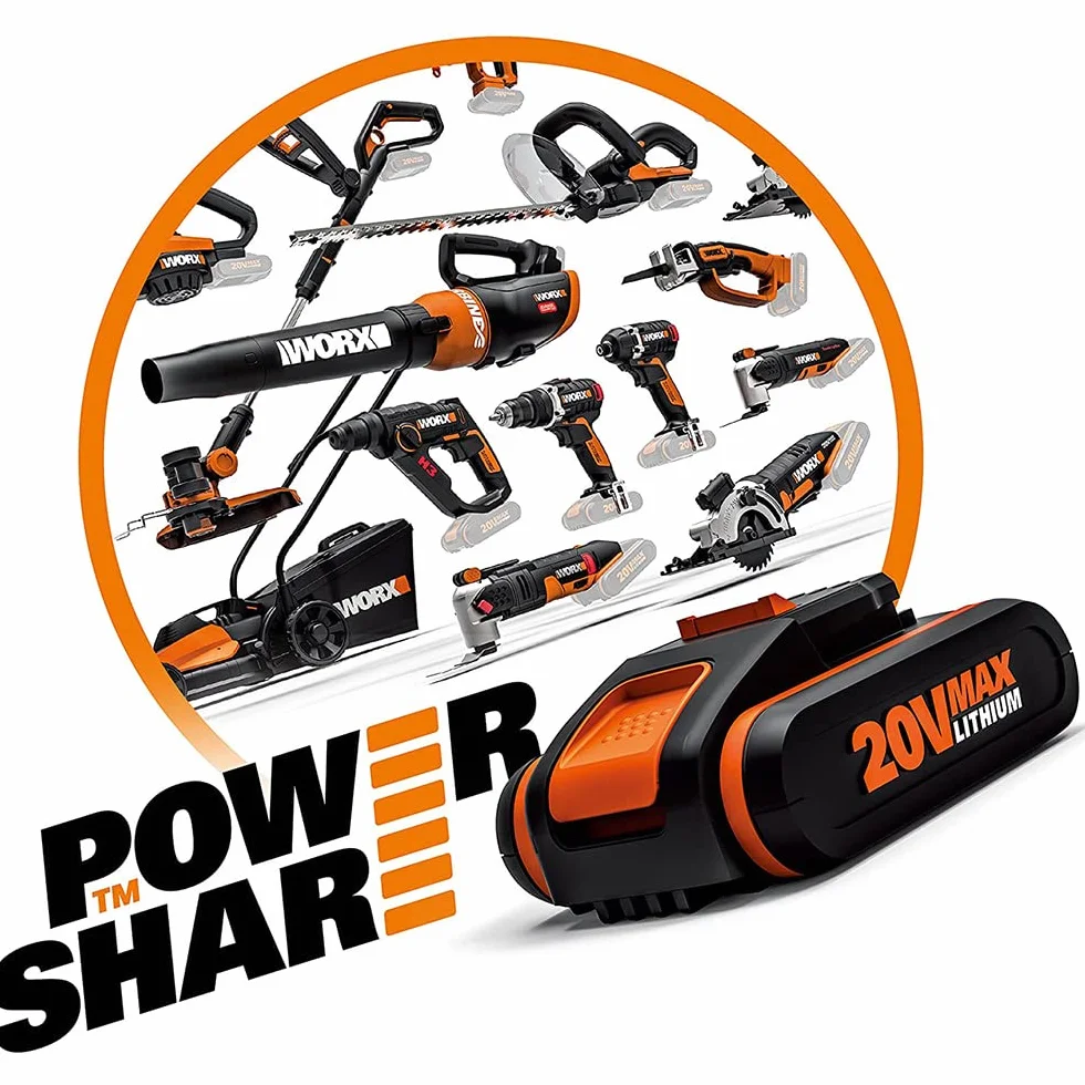 WORX WX027.9 Lampa LED 4 w 1, Akumulatorowa Lampa Wielofunkcyjna, 20V, 120-510 Lumenów na Kemping, w Podróży i Nie Tylko, bez Akumulatora i Ładowarki, Klasa Energetyczna A