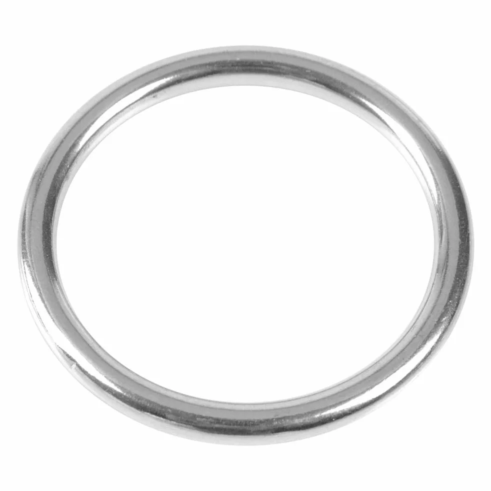 Demeras Spawany pierścień O-ring stali nierdzewnej łódka morski spawany pierścień polerowane koło do jogi pierścienie zwierzęta nurkowanie wspinaczka (6 x 50 mm)