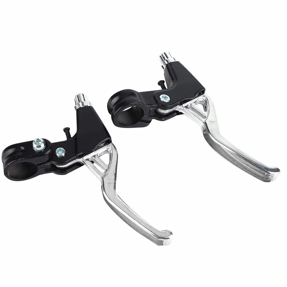 Keenso Uchwyty dźwigni hamulca rowerowego, 1 para uchwytów hamulca rowerowego, aluminium górskiego, dźwignie hamulca rowerowego, uchwyt poziomu sprzęgła, 4 kolory (srebrny)