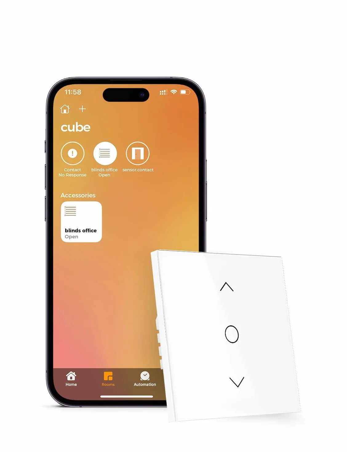 Refoss Przełącznik rolet Wi-Fi z Apple HomeKit, inteligentne sterowanie roletą, Alexa, zegar sterujący z oświetleniem LED, przełącznik żaluzji WiFi, kompatybilny z Siri, Alexa, Google, 1 sztuka