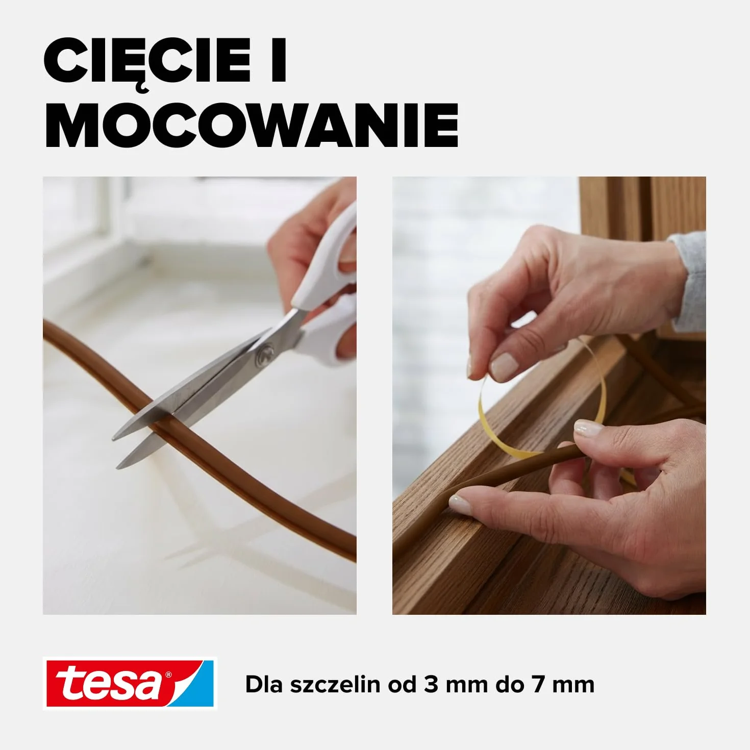 tesa INSULATION XL uszczelka gumowa - Samoprzylepna uszczelka do izolacji szczelin w oknach i drzwiach - Brązowa - 6 m x 9 mm x 7 mm