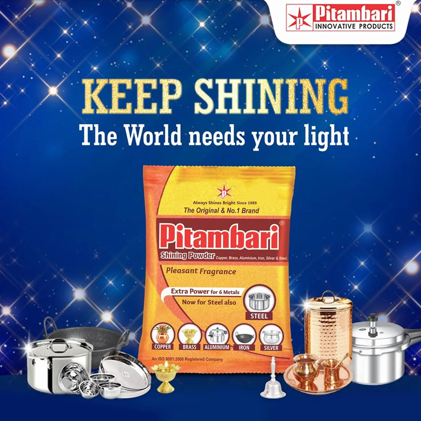 Pitambari Shining Powder - 200 g (opakowanie 3) - India