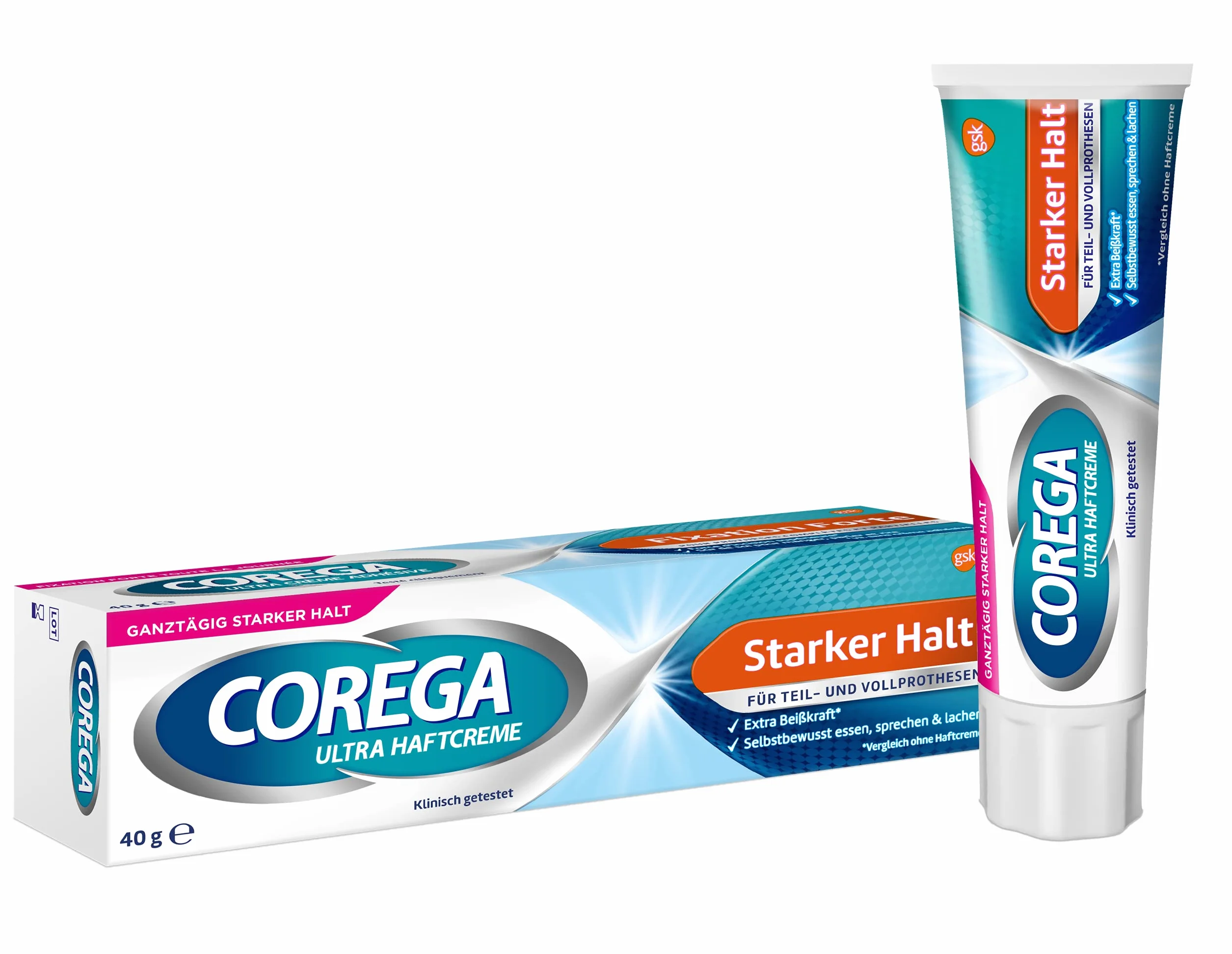 Corega Ultra krem samoprzylepny, mocny chwyt do protez/trzecich zębów, 1 x 40 g