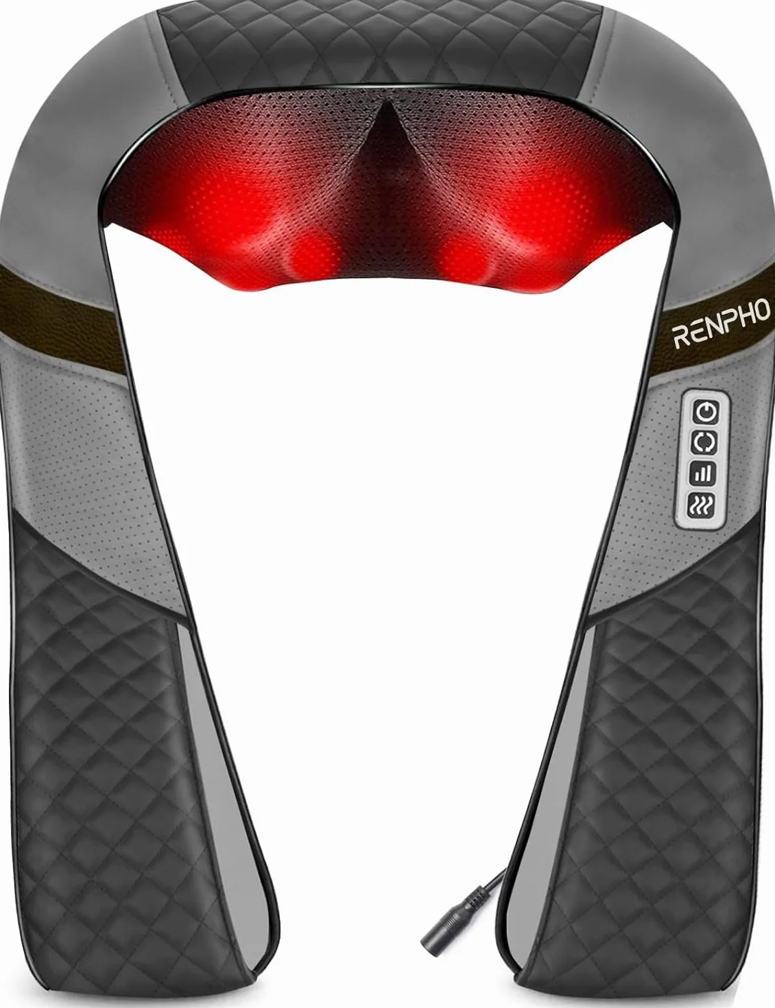 RENPHO Back Neck Massager with Heat, Shiatsu Shoulder Massager with Electric Deep Tissue Kneading Massage, Pain Relief on Neck, Back, Shoulder, Waist, Leg, Calf - Use at Home, Office