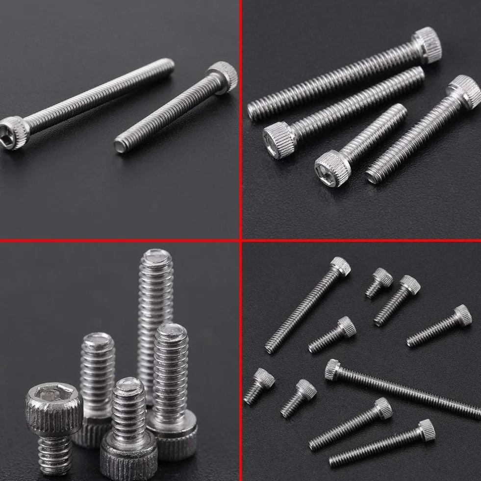 Asortyment śrub, 150 sztuk #2-56 Gwint UNC 9 Długość (1/8"/5/32" 3/16"/1/4"/5/16"/3/8"/1/2"/5/8 "/3/4"/1") Śruby z łbem gniazdowym Śruby Nakrętki Zestaw asortymentowy ze schowkiem
