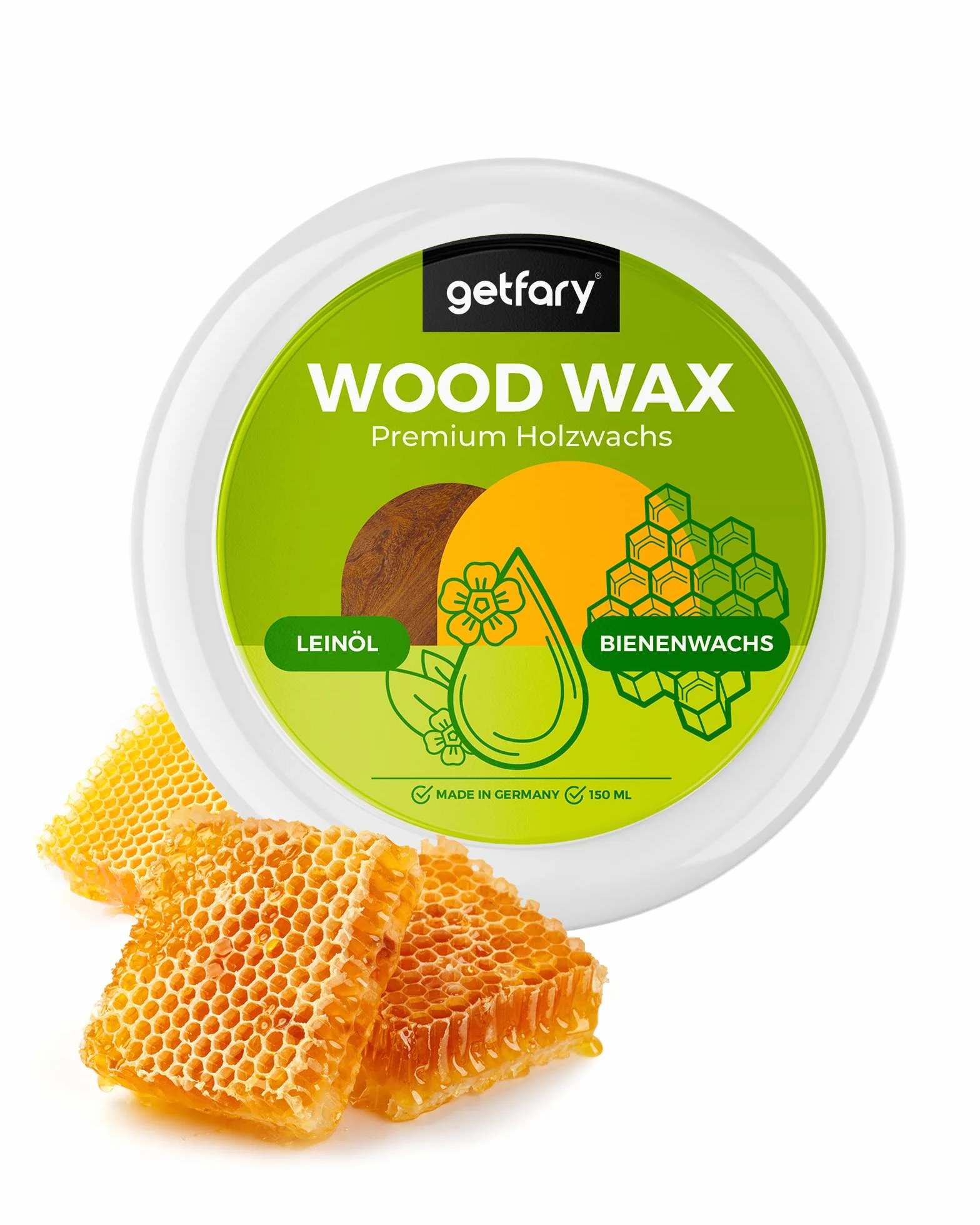 Naturalny wosk do drewna, bezbarwny z wosku pszczelego i oleju lnianego – pielęgnacja drewna premium do użytku wewnątrz i na zewnątrz