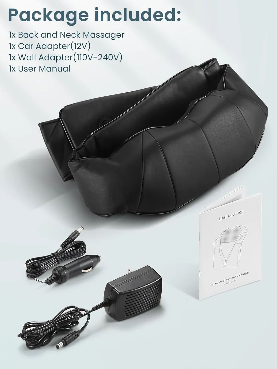 Masażer ramion i szyi Shiatsu 3D z podgrzewaniem czarny