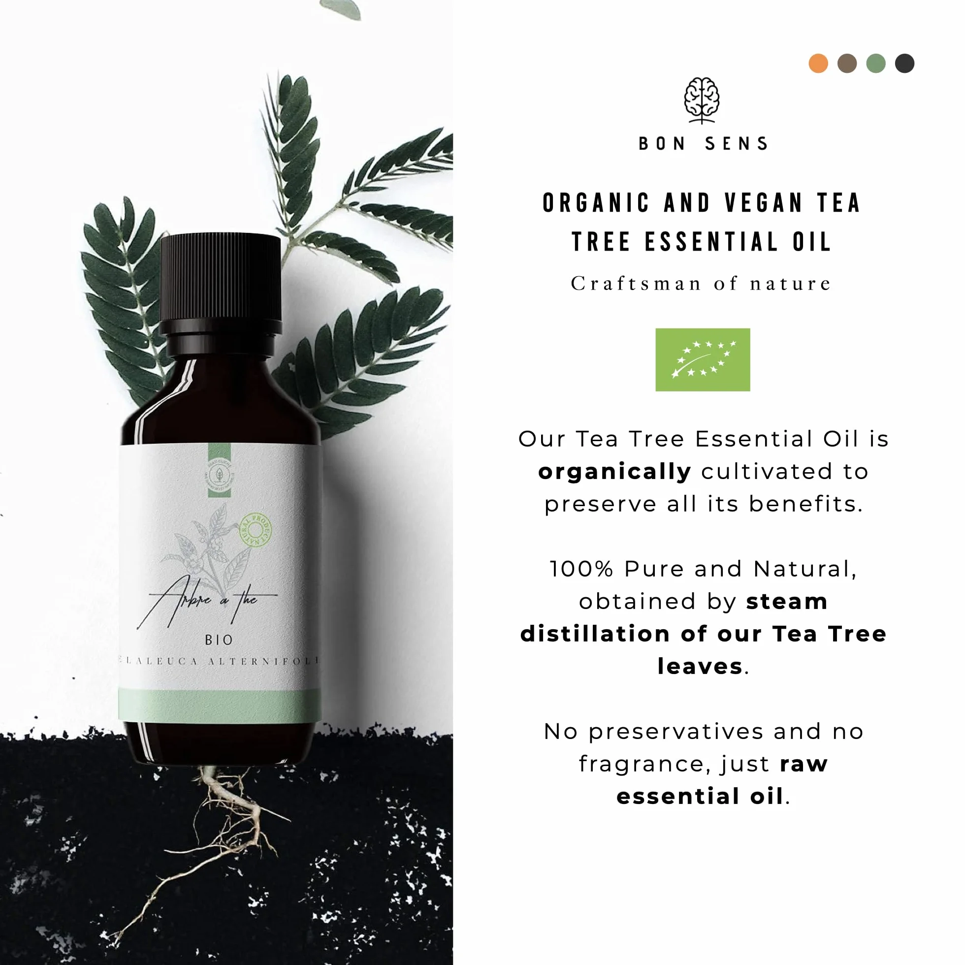 50ml Bio Olejek z Drzewa Herbacianego (Tea Tree/Melaleuca alternifolia) - 100% Czysty, Naturalny i Organiczny - Olejek Eteryczny z Drzewa Herbacianego Wspomaga Skórę z Niedoskonałościami Pryszcze