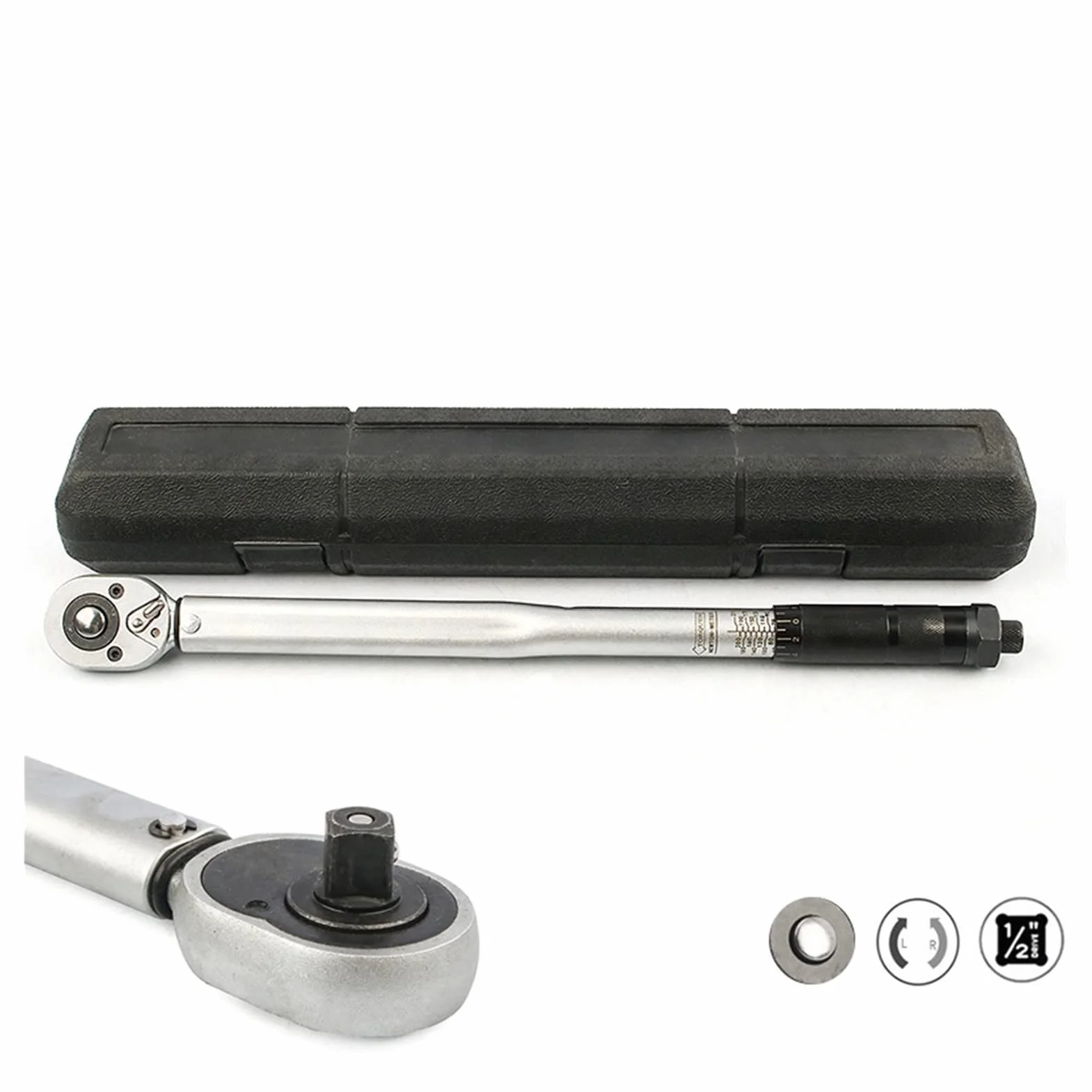 Cyfrowy klucz dynamometryczny 1/2 Klucz obrotowy Rower Kwadratowy Dysk 40-210 N.M Dwuosobowy precyzyjny Szybkozwy Off Ratchet Klucz Spanner Narzędzia do ręki ze wskaźnikami LED o dokładności ±1%.