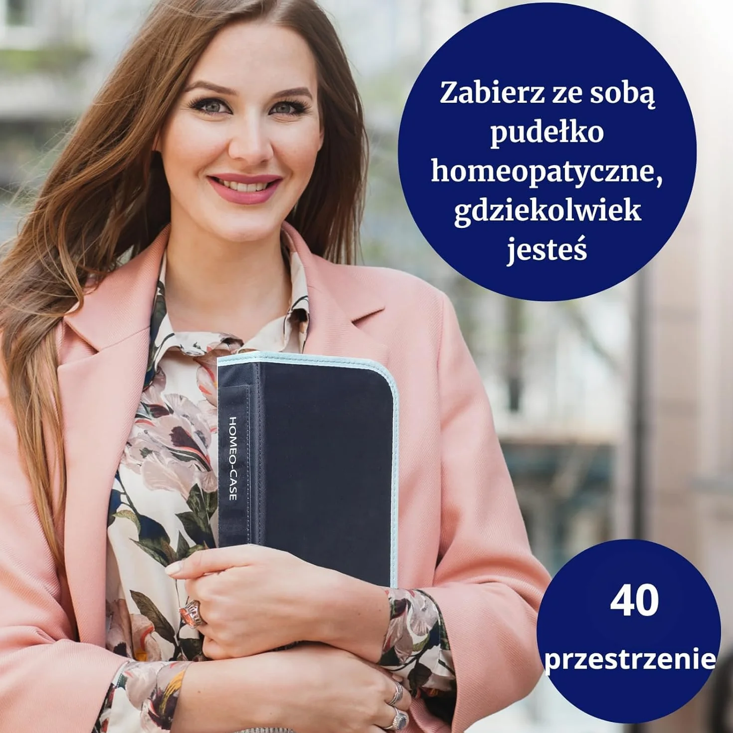 HOMEO-Case | Etui Homeopatyczne z 40 Przestrzeniami na Fiolki Boiron o Pojemności 4 Grama | Nie Zawiera Fiolków | Niebieski