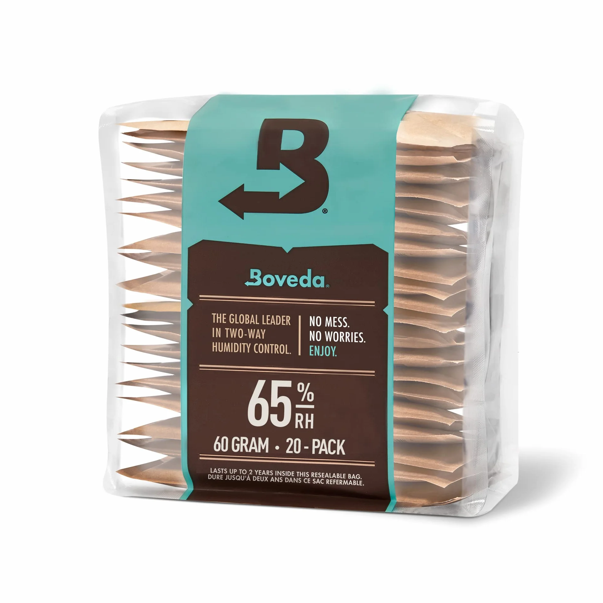 Bóveda 2-Wege-Befeuchtungspäckchen 65% Luftfeuchtigkeit 60g 20 Stück