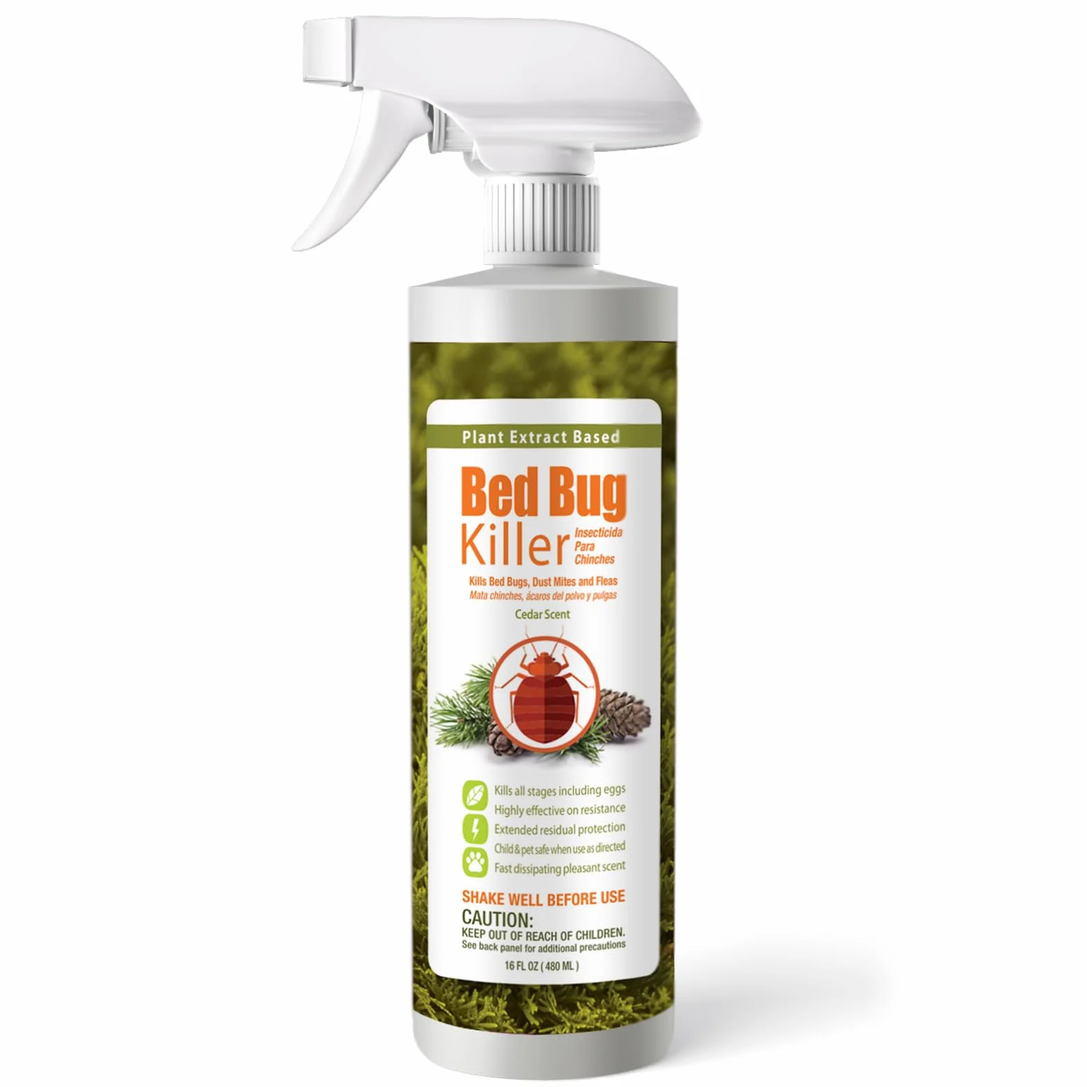 EcoRaider naturalny spray na owady (480 ml), 100% szybka eliminacja + eliminuje jaja i odporne owady, zaawansowana ochrona resztkowa, nietoksyczny + bezpieczny dla dzieci i zwierząt