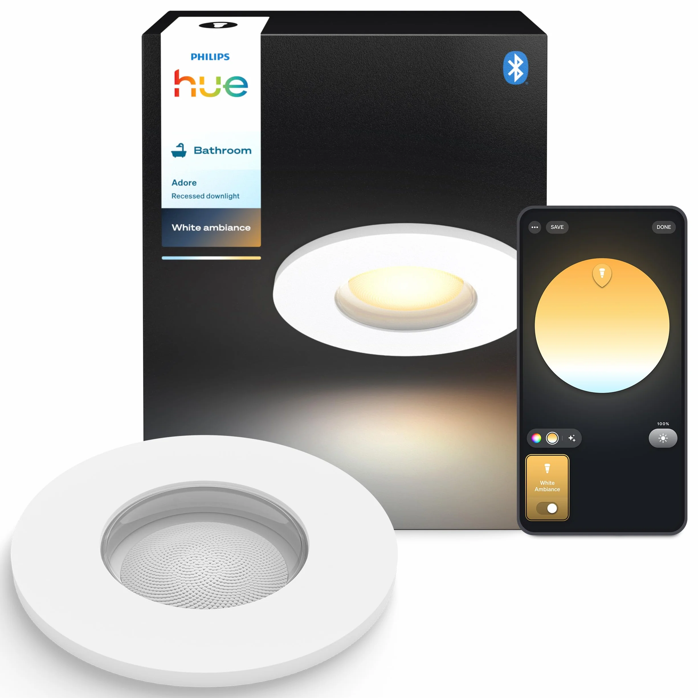 Philips Hue White Ambiance Adore reflektor wpuszczany, 1 opakowanie, Biały