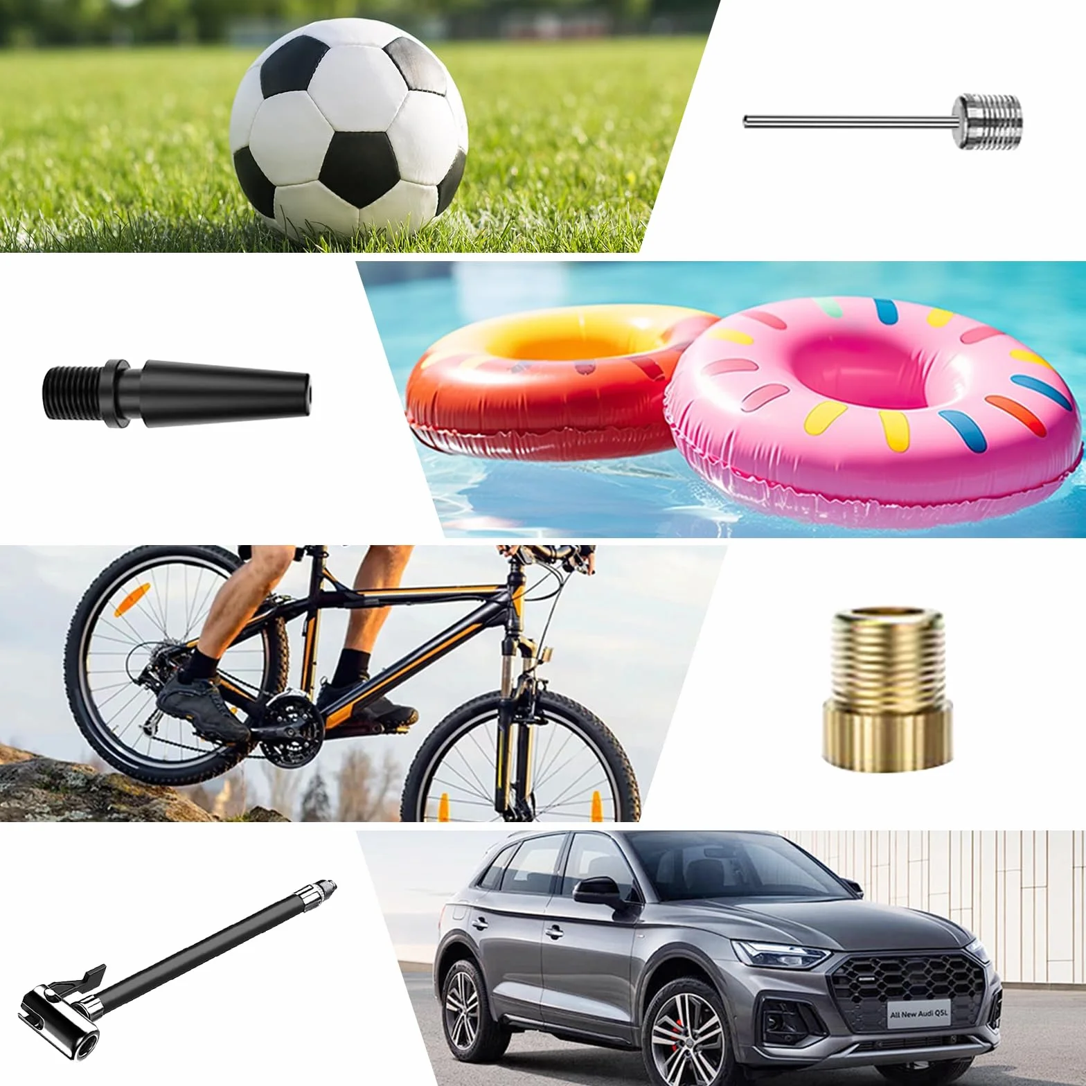 Przenośna sprężarka powietrza Przenośny Kompresor 150 PSI 6000 mAh Bezprzewodowa Pompka do Opon z Wyświetlaczem LCD, Lampką LED i 3 Końcówkami do Samochodu, Roweru i Motocykla