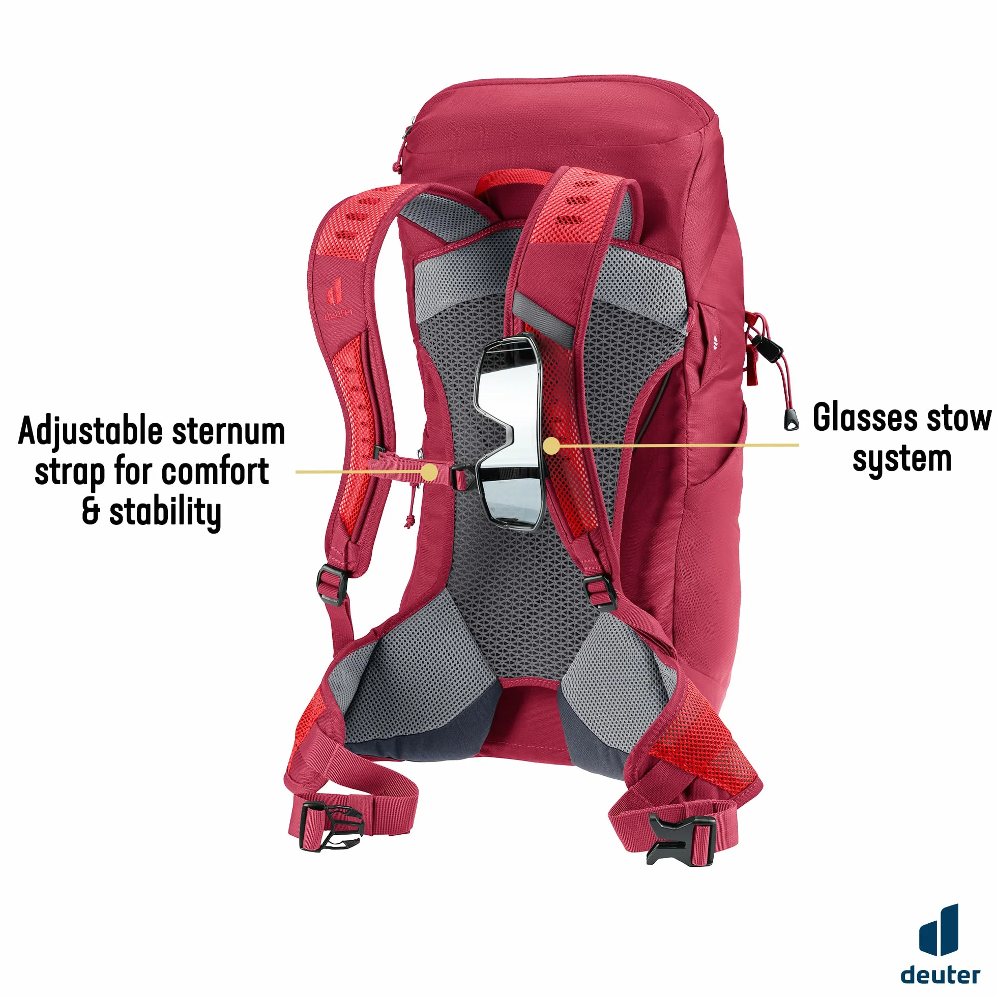 deuter AC Lite 24 plecak turystyczny, Cherry-masala, 24 Largo, Minimalistyczny
