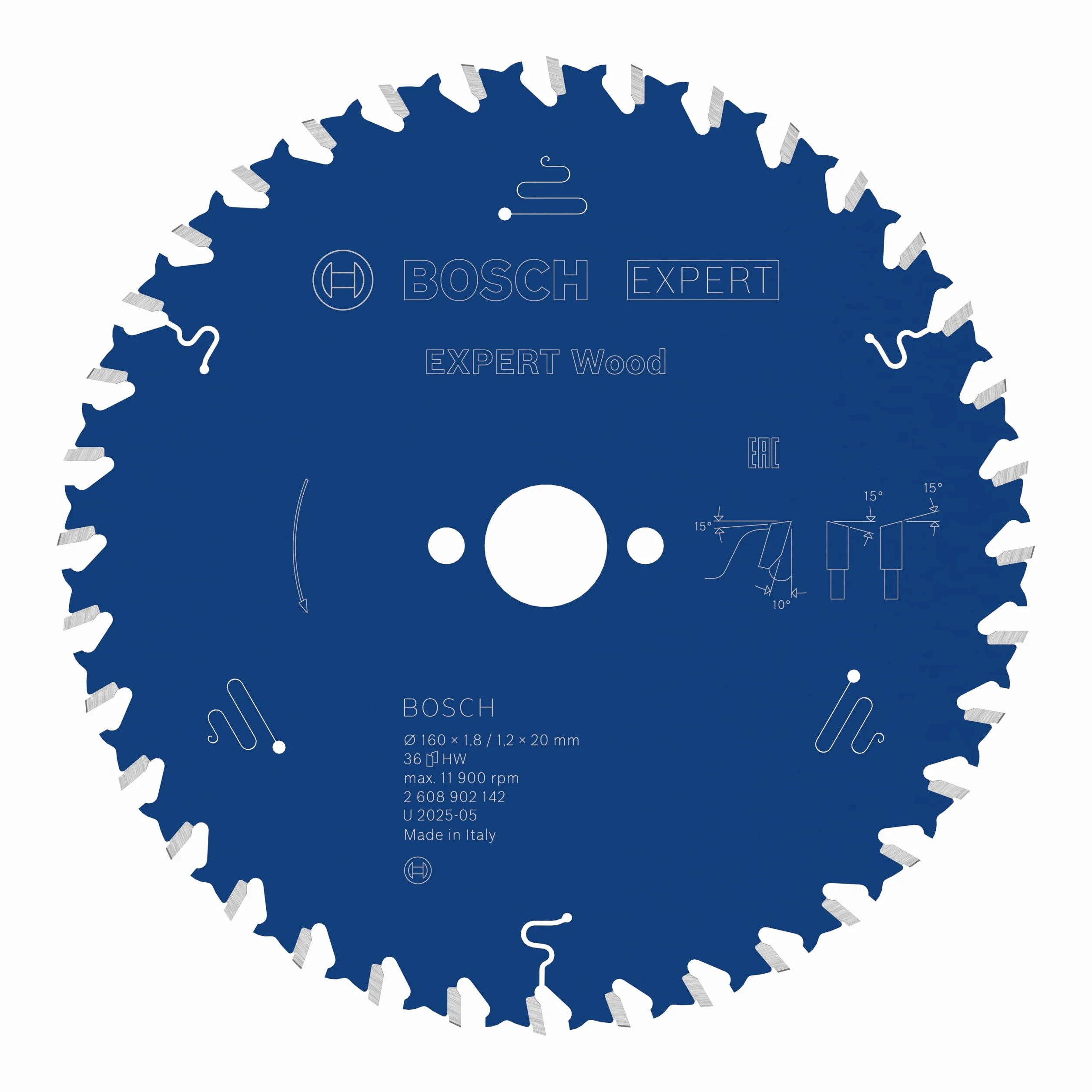 Bosch 1x Tarcza pilarska EXPERT Wood (do Miękkie drewno, Ø mm, Professional Akcesoria Przewodowe ręczne pilarki tarczowe)