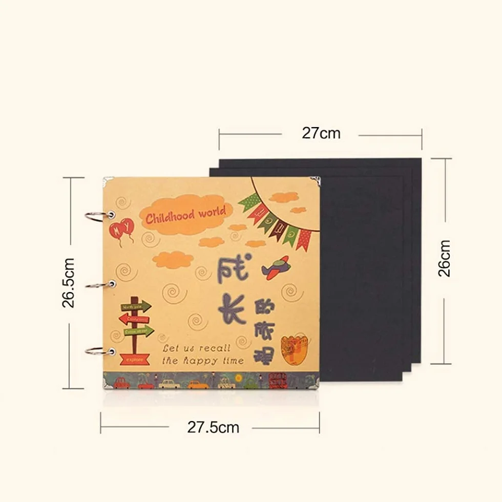 1 szt. album fotograficzny ręcznie wykonany samoprzylepny drewniany vintage książka z pamięcią klasyczna rocznica album scrapbooking do dekoracji urodziny dzieci wzrost zdjęcie fotografia scrapbooking wczesne dzieciństwo książka edukacyjna