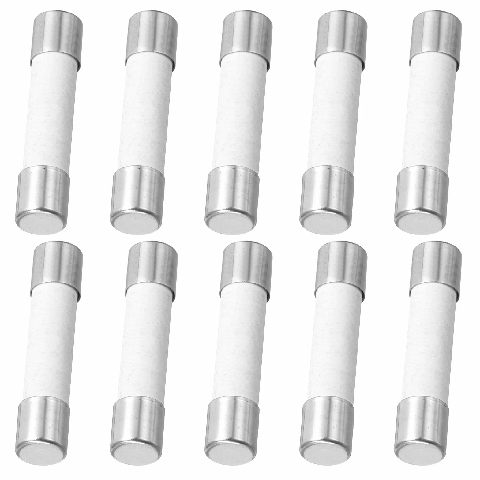 QUARKZMAN 10 sztuk bezpiecznik ceramiczny 6 x 30 mm 250 V Wolnostojące ceramiczne bezpieczniki miniaturowe do telewizora LCD (T6,3A)