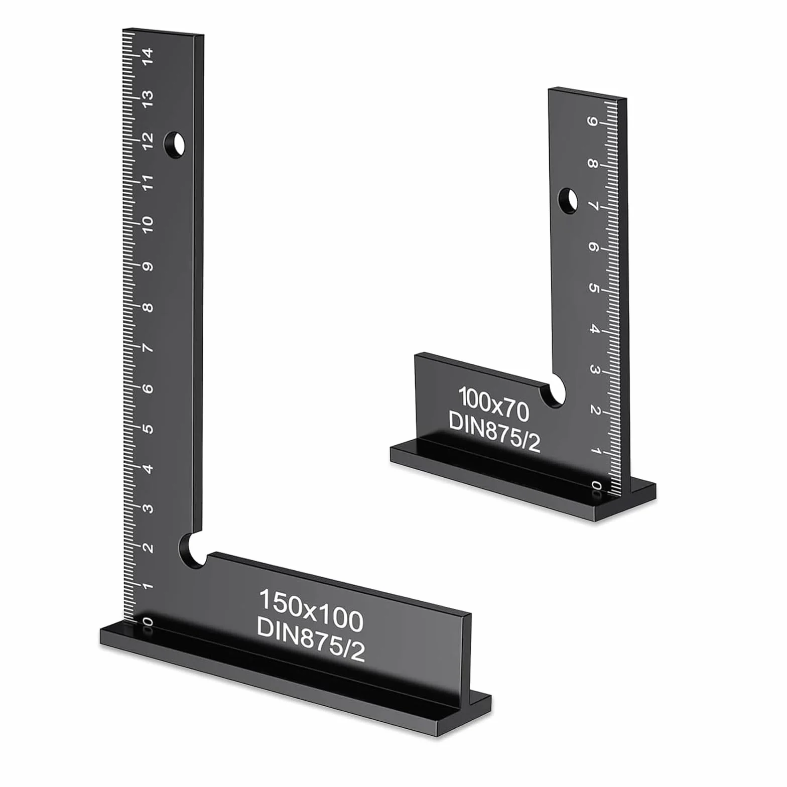 Ylinwtech Precyzyjny kątomierz kwadratowy, zespół stolarski, kwadratowa linijka w kształcie litery L 90,150 x 100 mm, 100 x 70 mm, odpowiednia do pomiarów stolarskich
