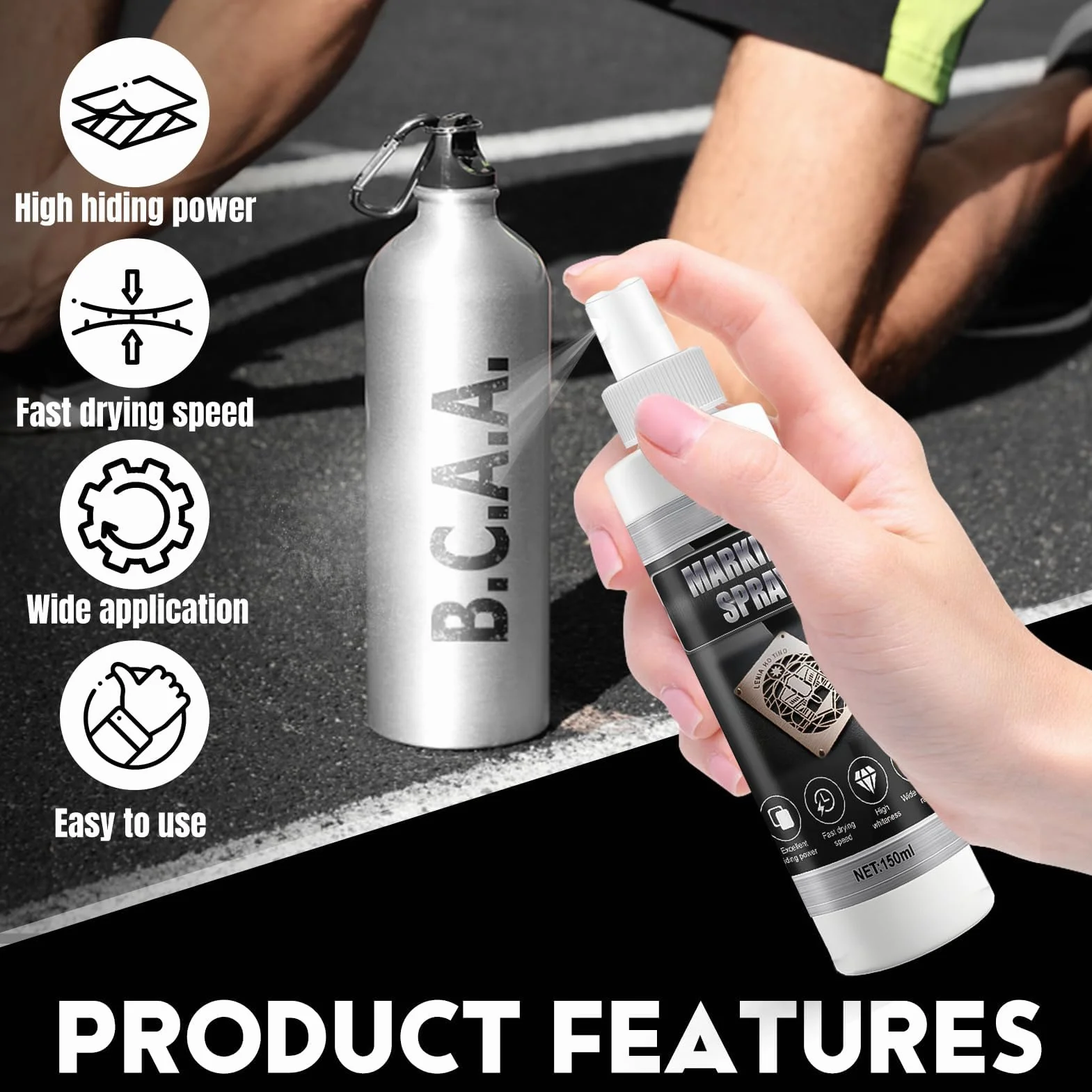 Spray do znakowania laserowego, spray do grawerowania laserowego, płyn do znakowania laserowego, nadaje się do grawerowania laserowego i oznaczania różnych metali, szkła, akrylu itp., 150 ml