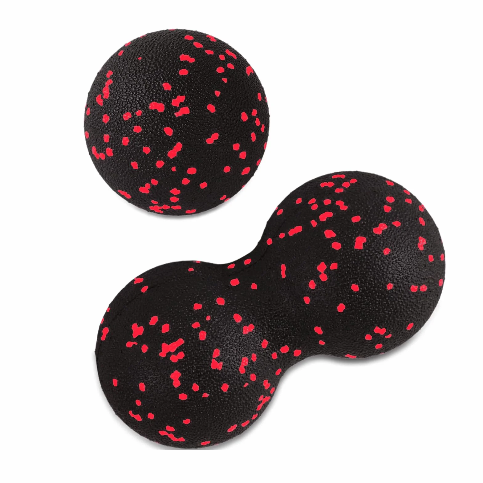 Piłka do samodzielnego masażu, Blackball, podwójna piłka do masażu powięzi, rolka mięśni kręgosłupa, akupresura, zapalenie powięzi podeszwowej, refleksologia (czerwona)