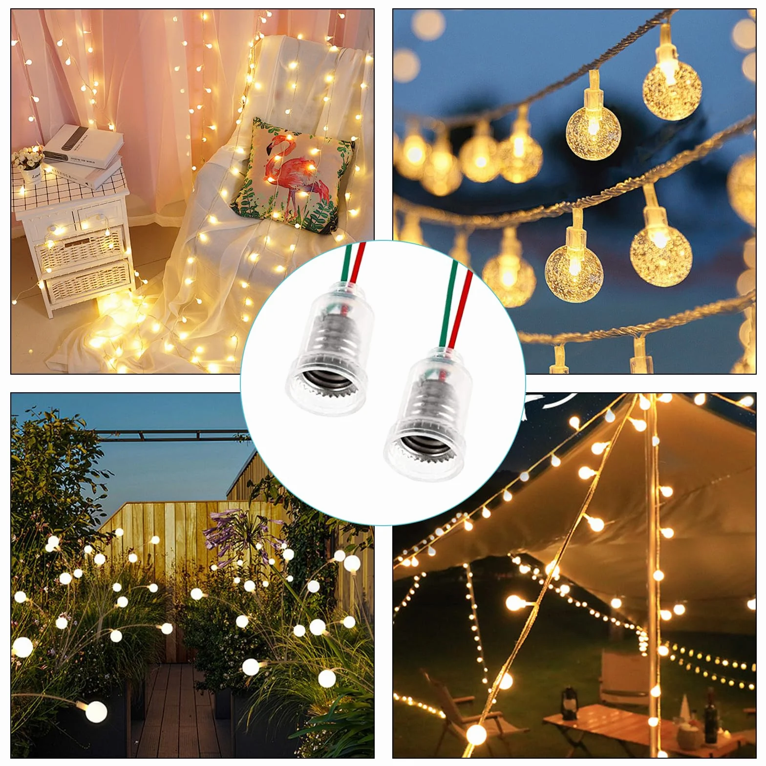 20 sztuk oprawek E10 do lamp E10 z izolowanym drutem, podstawa świetlna, do domu, żarówki LED, test elektryczny