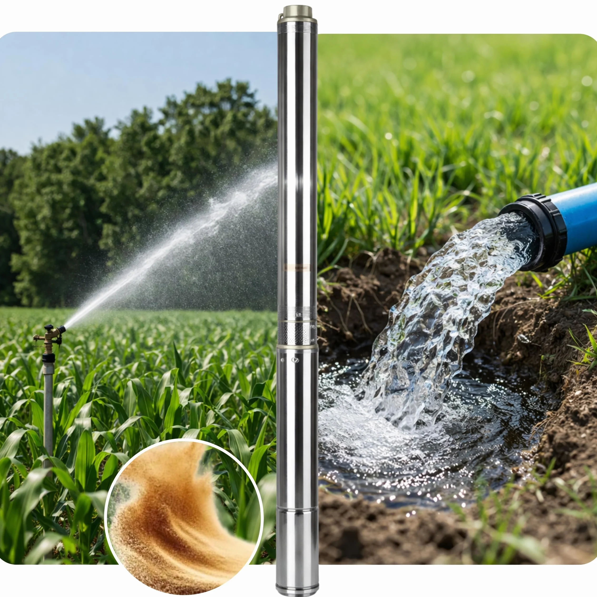 Pompa Głębinowa ANTYPIASKOWA (550 W, 4500 l/h, podnoszenie 67 m, 230 V) do Wody Studni z kablem 20 m