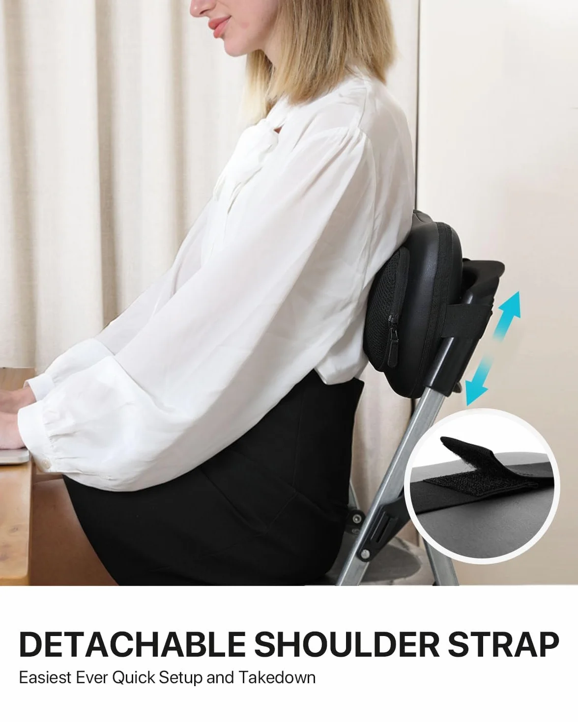 ALLJOY Poduszka do masażu Shiatsu z ogrzewaniem, obrotowe głowice 3D, skóra PU