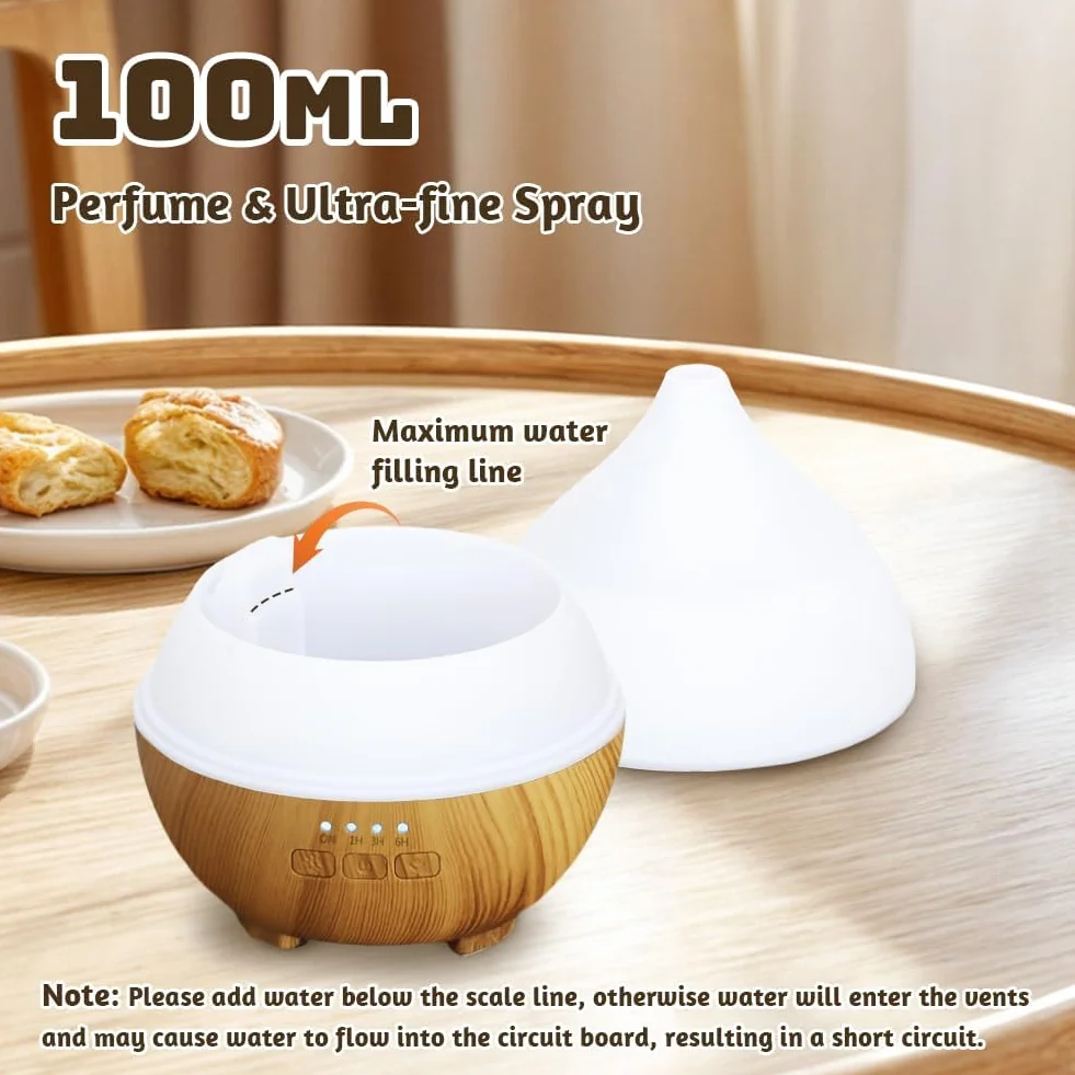Flintronic dyfuzor do olejków eterycznych 100 ml ultradźwiękowy z 7 kolorami LED i timerem