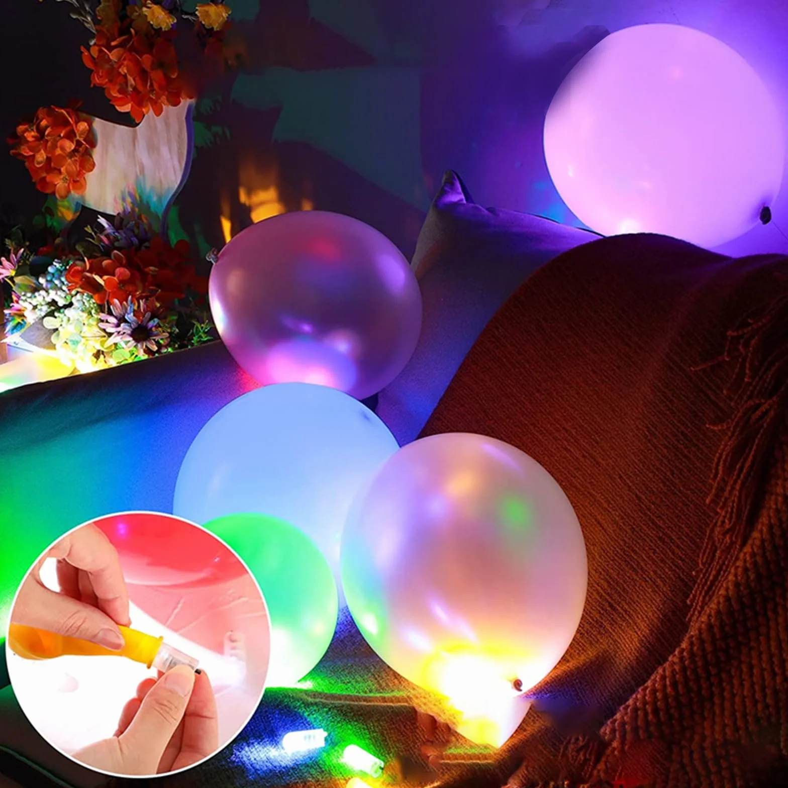 ENLACE Mini żarówki LED do balonów, 20 sztuk żarówek LED zasilanych na baterie, ciepła biel, mini światło LED, żarówka do balonów, latarni papierowych, na wesele, Halloween, Boże Narodzenie, dekoracja