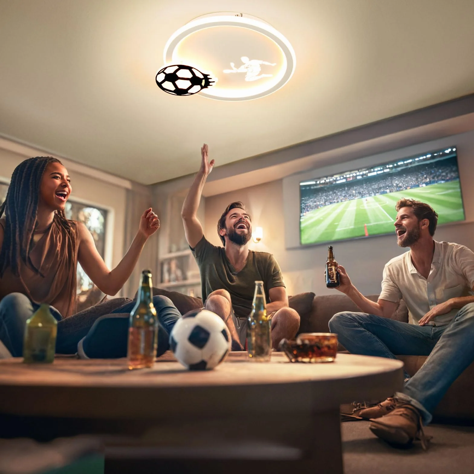 EASY EAGLE Lampa sufitowa LED, ściemniana, lampa sufitowa z pilotem zdalnego sterowania, do salonu, pokoju dziecięcego, sypialni, 34 cm, 3000~6000 K