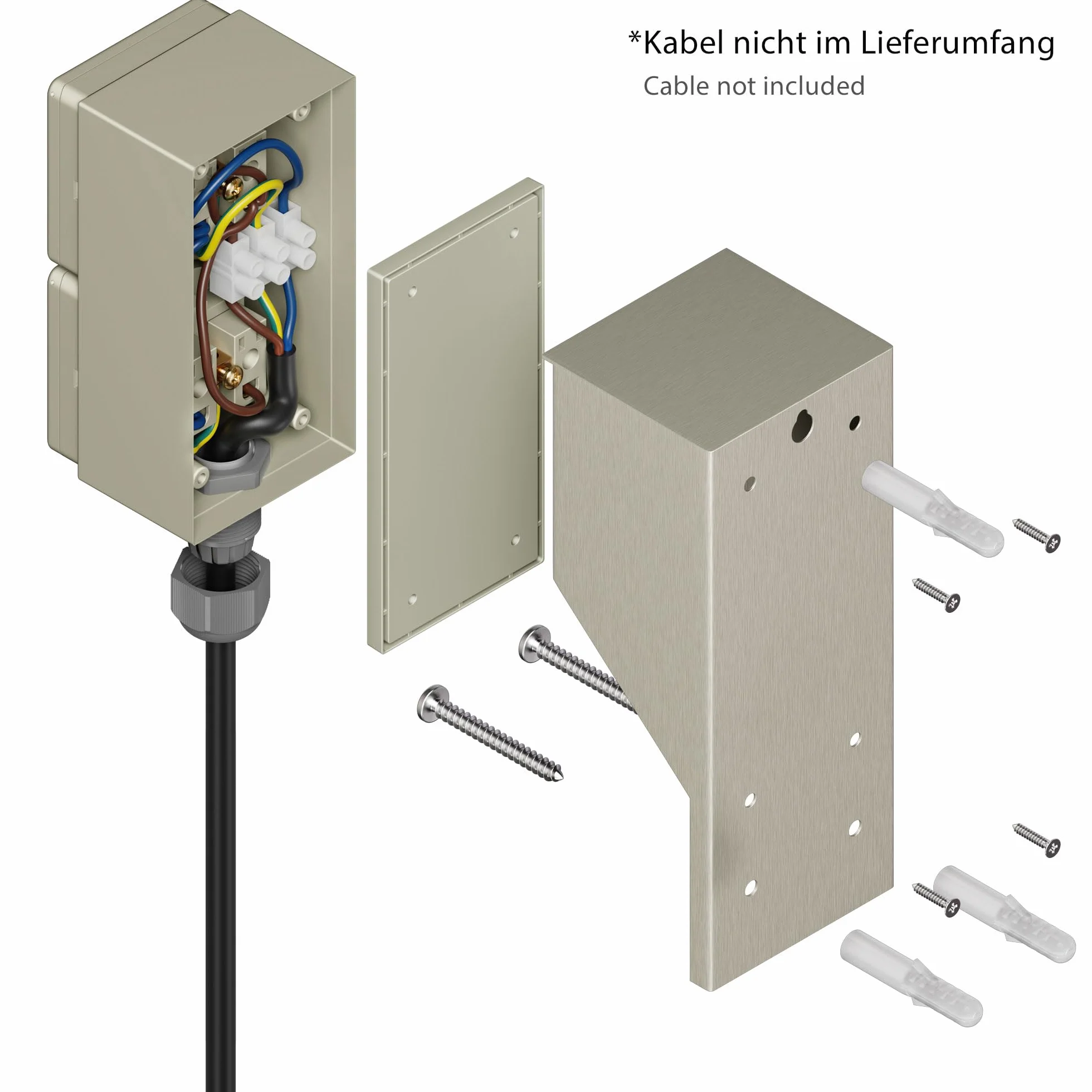 ledscom.de Gniazdka Zewnętrzne PIWI IP44 Podwójne Schuko 16A 230V Stal Nierdzewna
