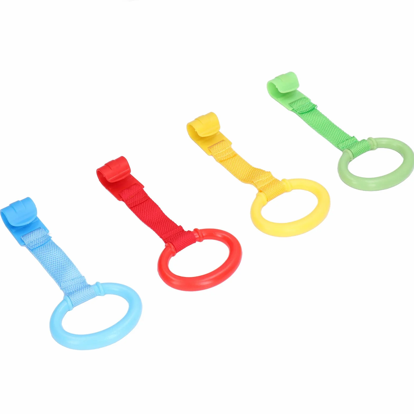 Plastikowe Kółka do ściągania łóżeczka dla Niemowląt Ćwiczenia do Chodzenia Asystent Stand Up Rings Lekkie Pierścienie do Chodzenia Ergonomiczna Konstrukcja Kojec z