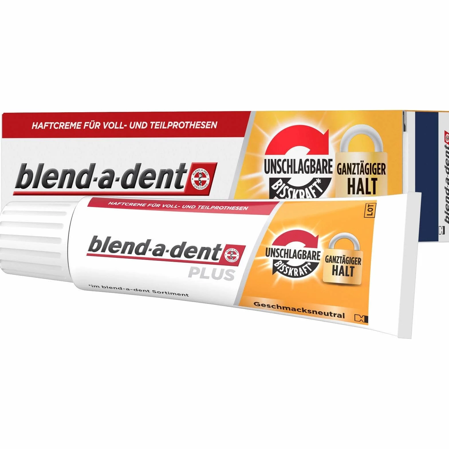 3 x 40 g Blend-a-dent PLUS Premium krem samoprzylepny – neutralny smak – Duokraft