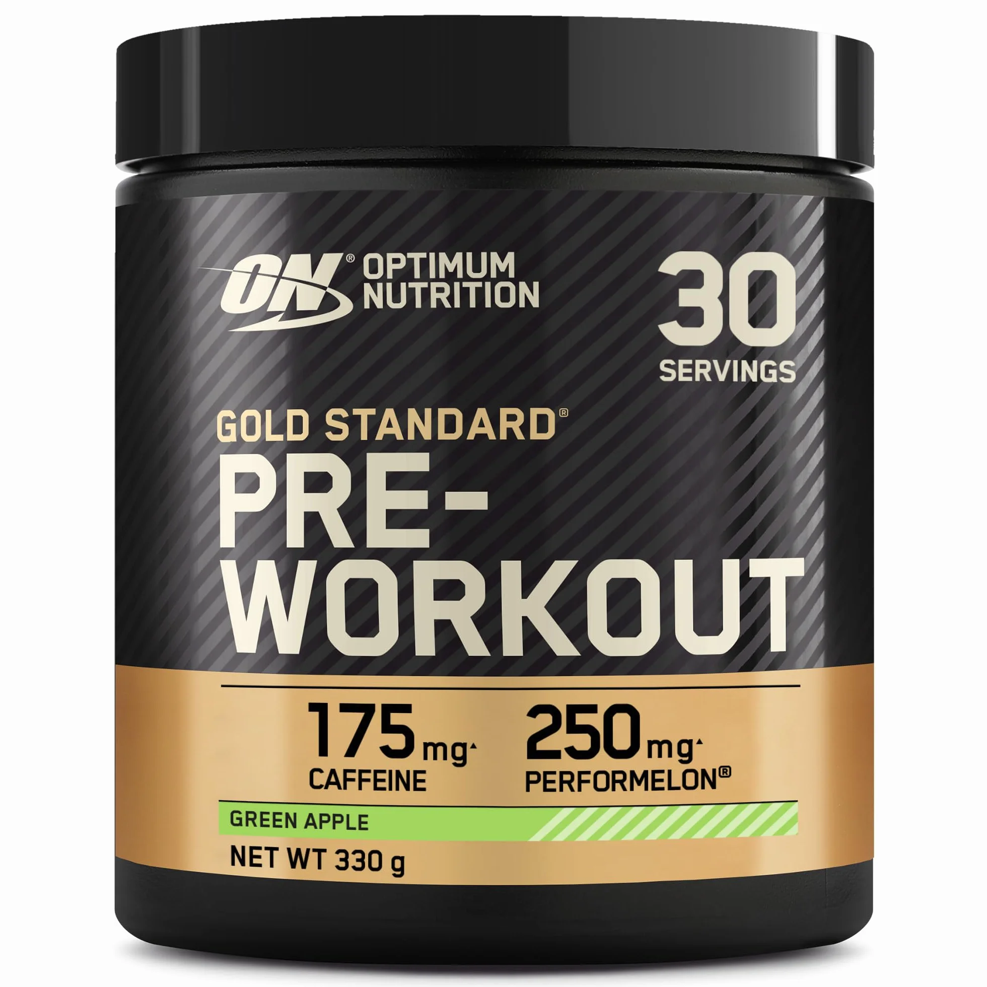 Optimum Nutrition Gold Standard odżywka przedtreningowa, napój energetyczny z monohydratem kreatyny, beta-alaniną, kofeiną i kompleksem witamin B, suplement diety, smak Green Apple, 30 porcji, 330 g