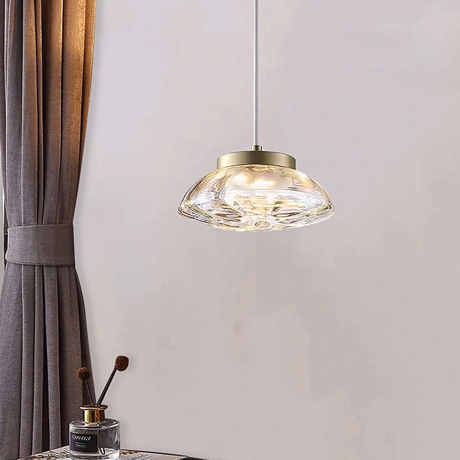 Nowoczesne kryształowe żyrandole kuchenne kreatywne oświetlenie LED salon jadalnia vintage rustykalne okrągłe lampy sufitowe, złoty, 20 x 150 cm