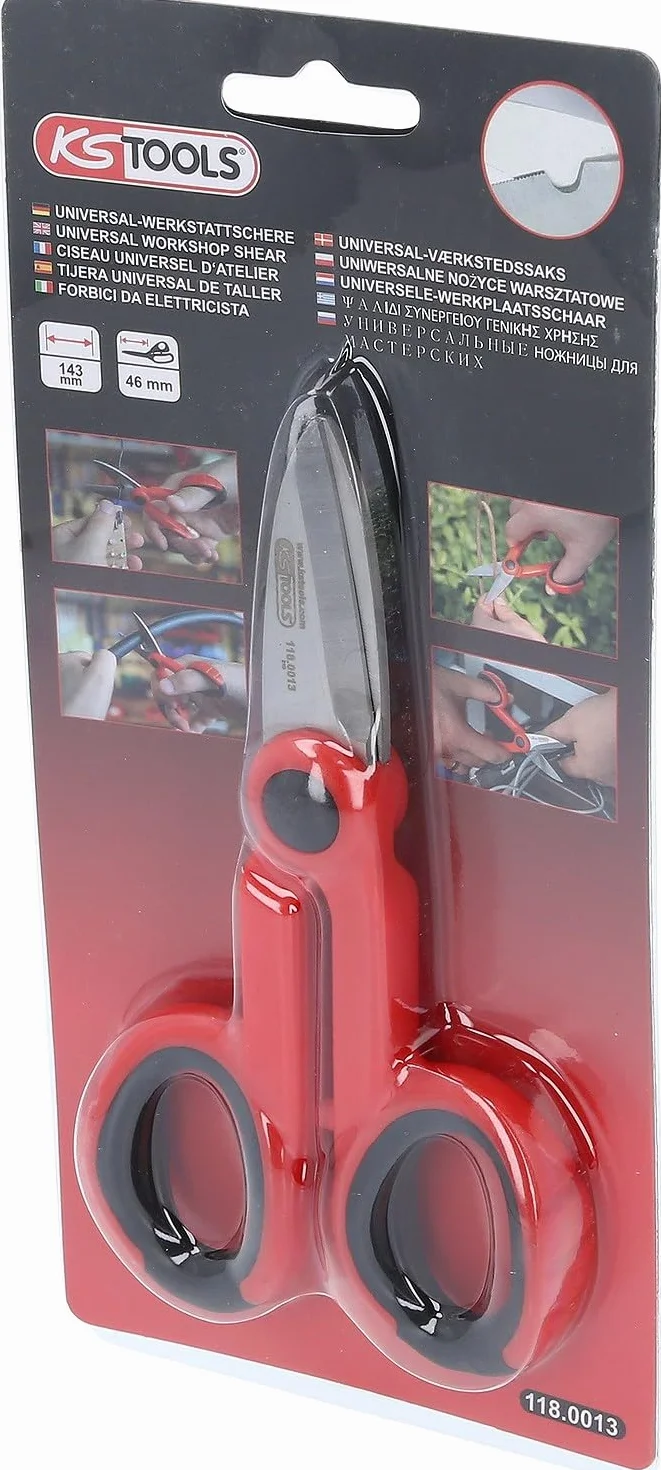 KS Tools 118.0013 Uniwersalne nożyce warsztatowe, 143mm