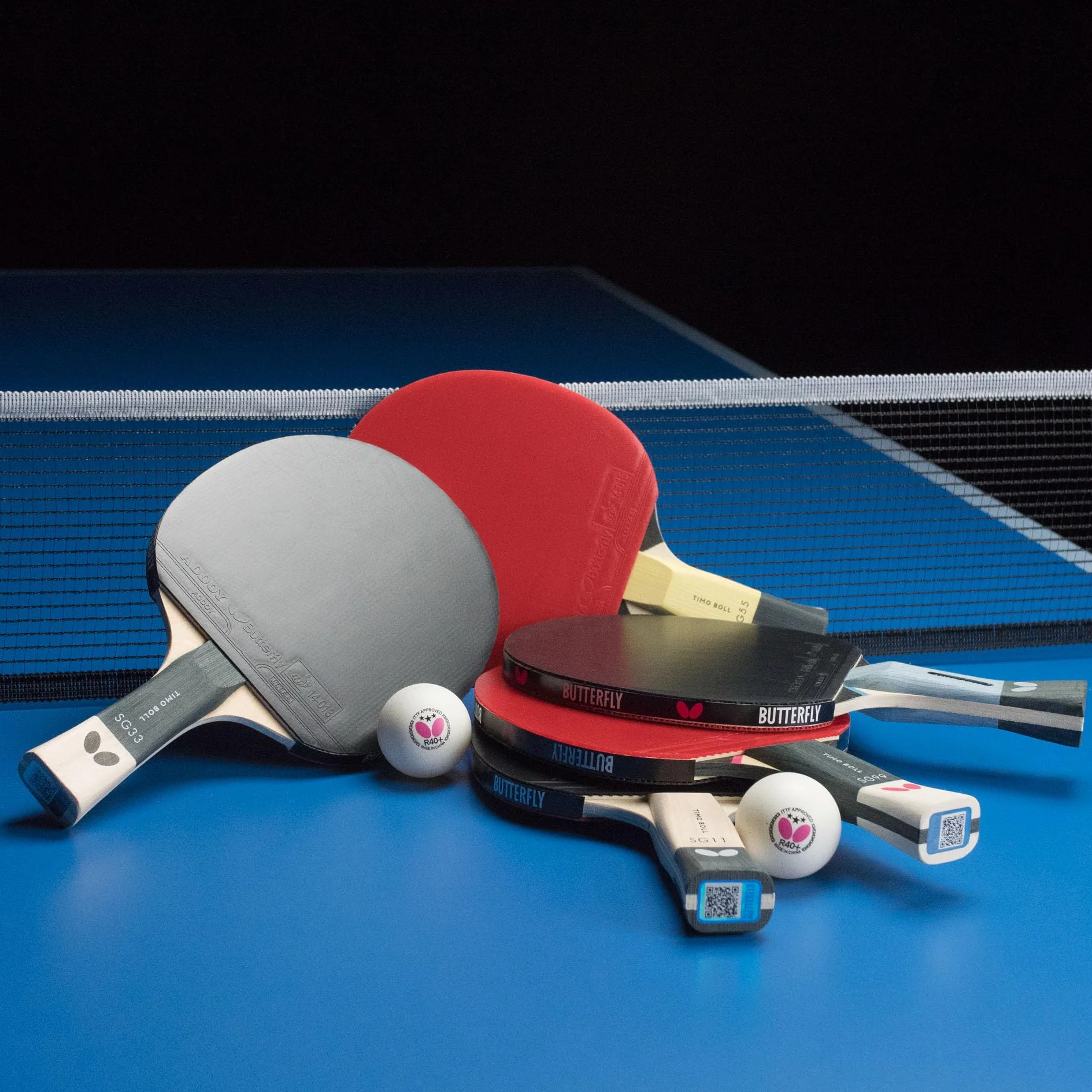 Butterfly® Timo Boll SG99 rakieta do tenisa stołowego, profesjonalna rakieta do tenisa stołowego i zawodów, taktycznie rutynowani gracze, wykładzina Wakaba z certyfikatem ITTF, anatomiczny kształt