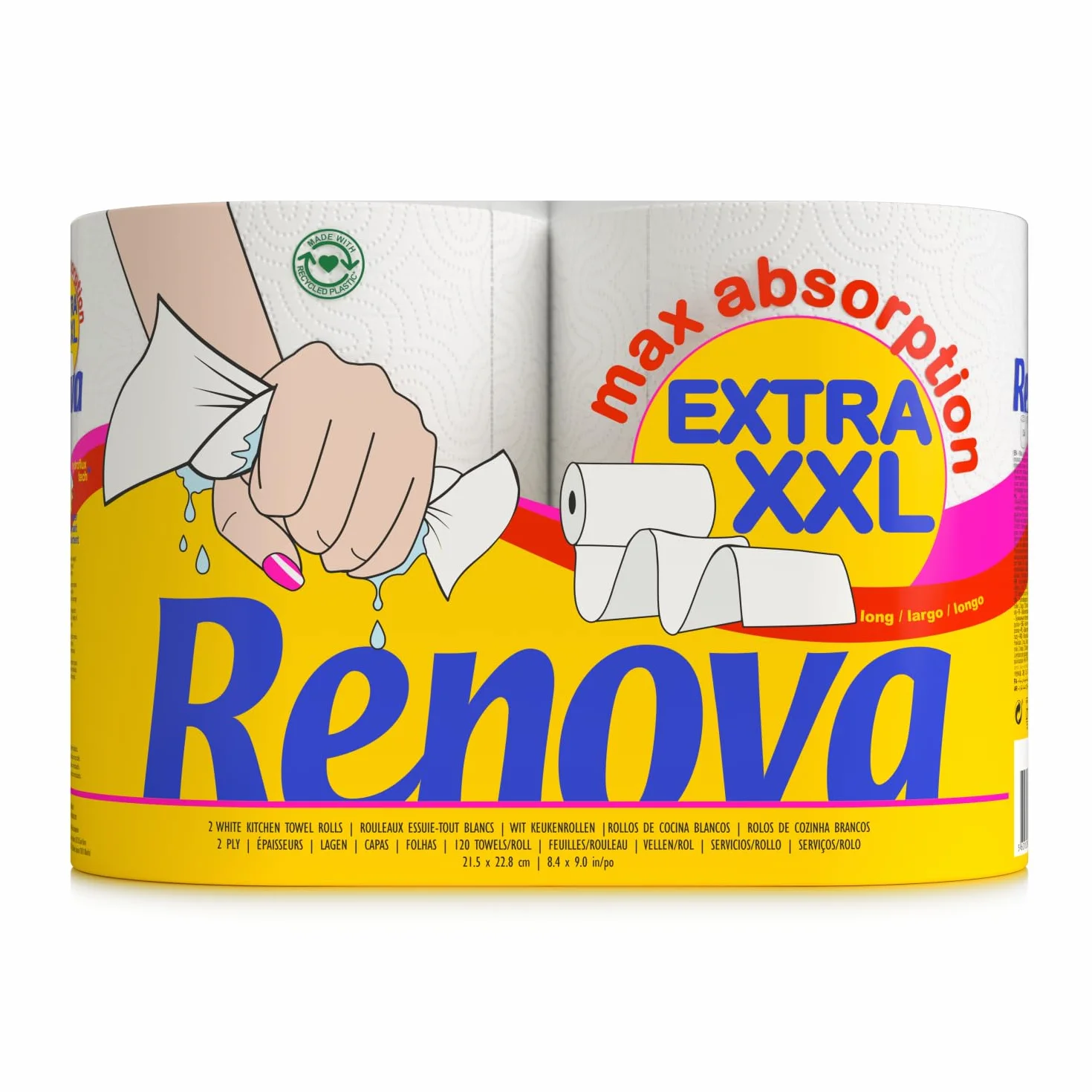 Renova Rolki kuchenne Maxi Absorption Extra XXL 2 rolki papieru Standard XXL z certyfikatem FSC