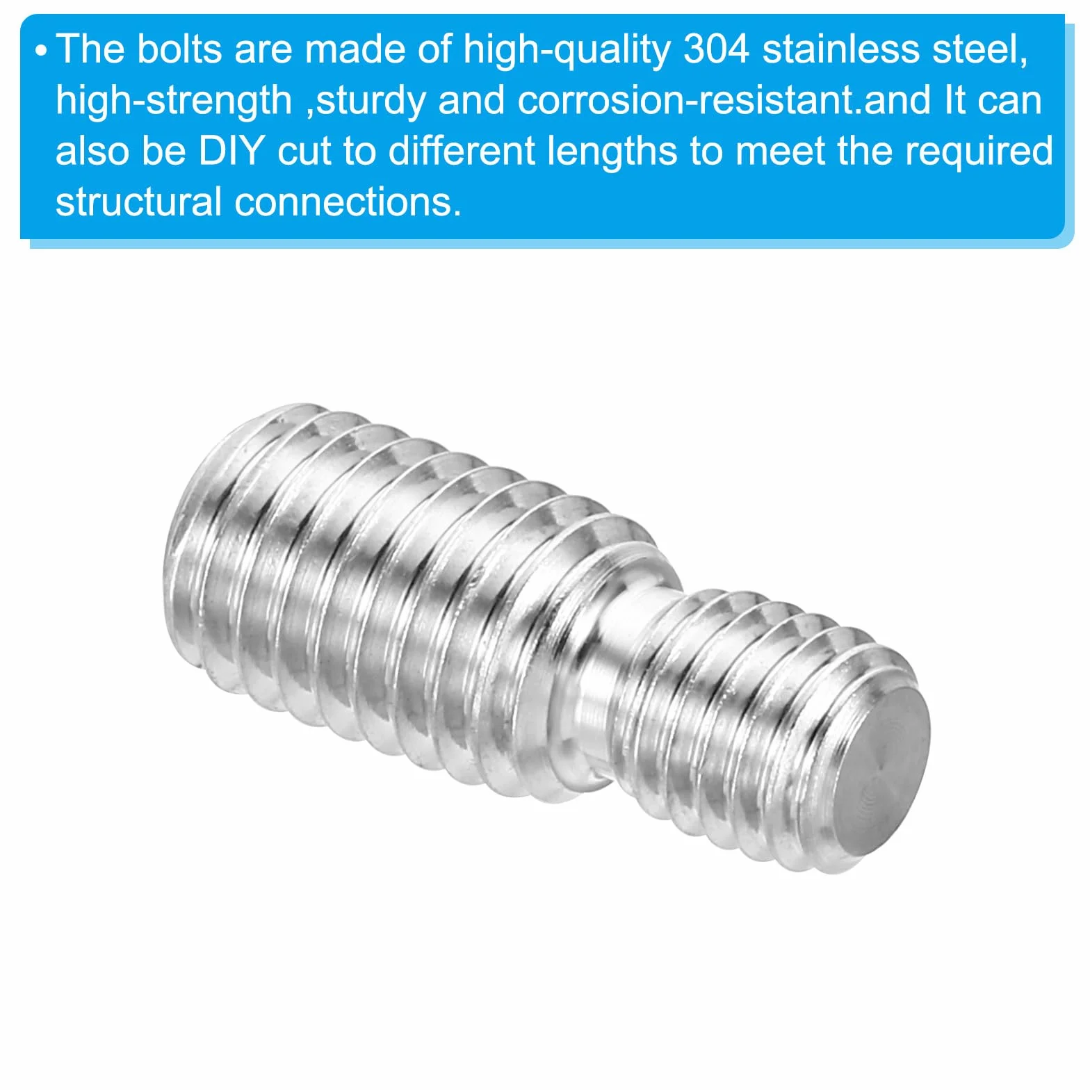 PATIKIL M8*M10*25 Śruba z podwójnym gwintem końcowym, 5 szt. 304 ze stali nierdzewnej adapter redukcyjny do sprzętu meblowego, długość 25 mm