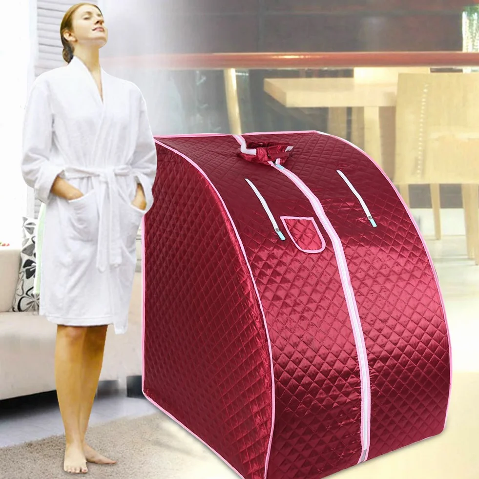 Przenośna sauna na na podczerwień 1000 W, składana sauna kabinowa, mobilna sauna na na podczerwień, terapeutyczna budka ciepła, namiot do sauny parowej 2 l, do salonu